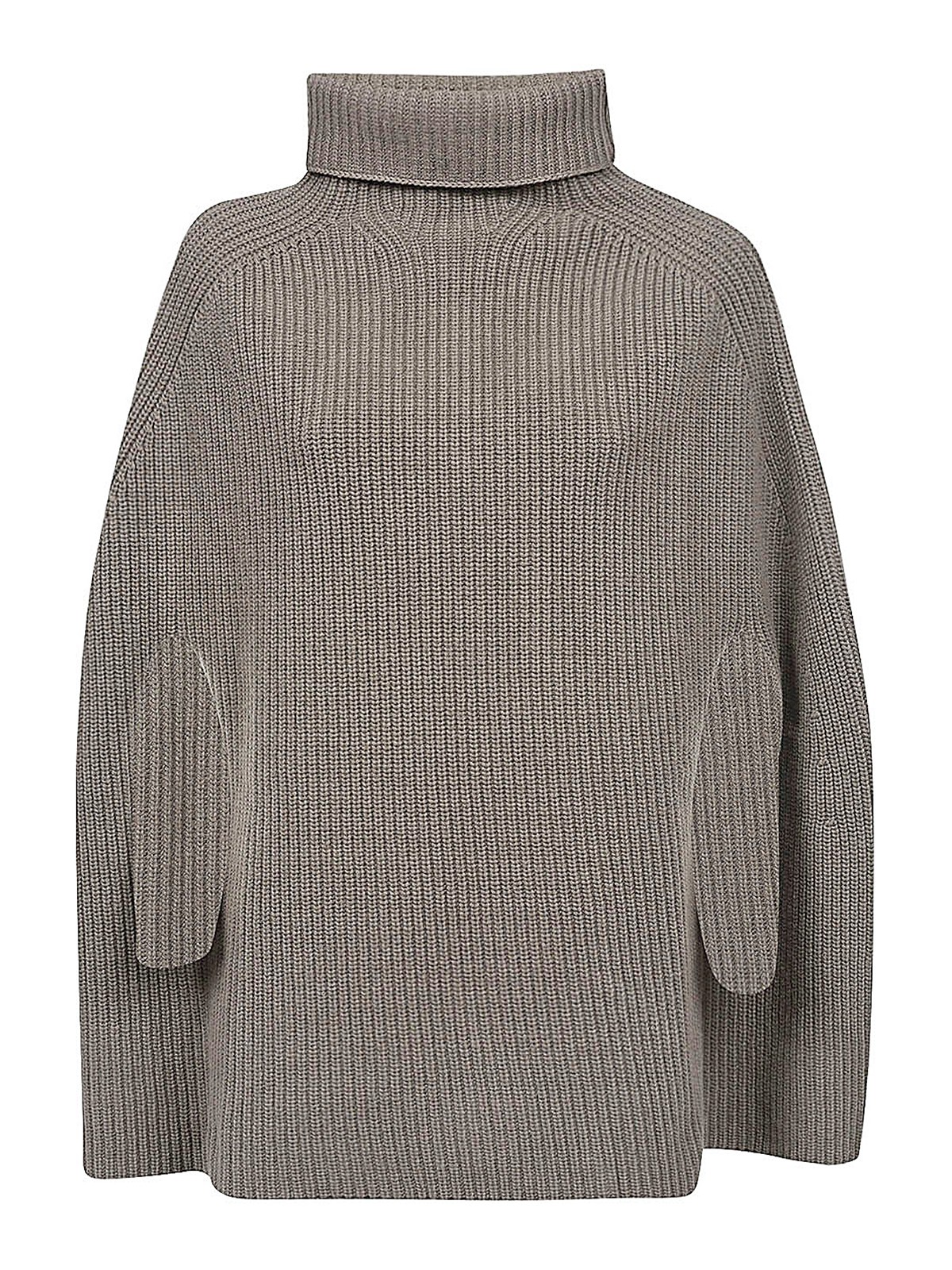 Shop Sa Su Phi Ribbed Wool High Neck Cape In Verde