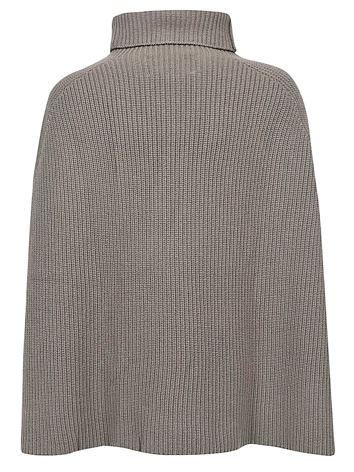 Shop Sa Su Phi Ribbed Wool High Neck Cape In Verde