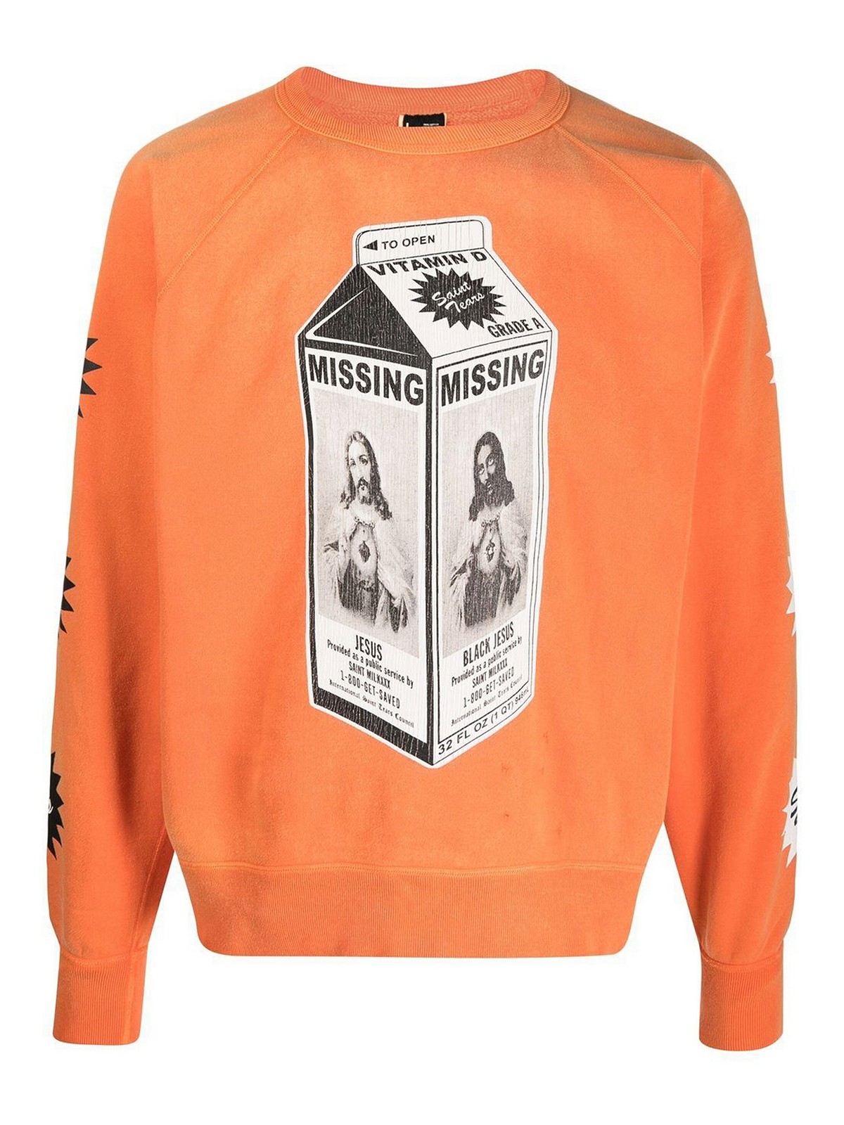Shop Saint Mxxxxxx Printed Cotton Sweatshirt In Orange