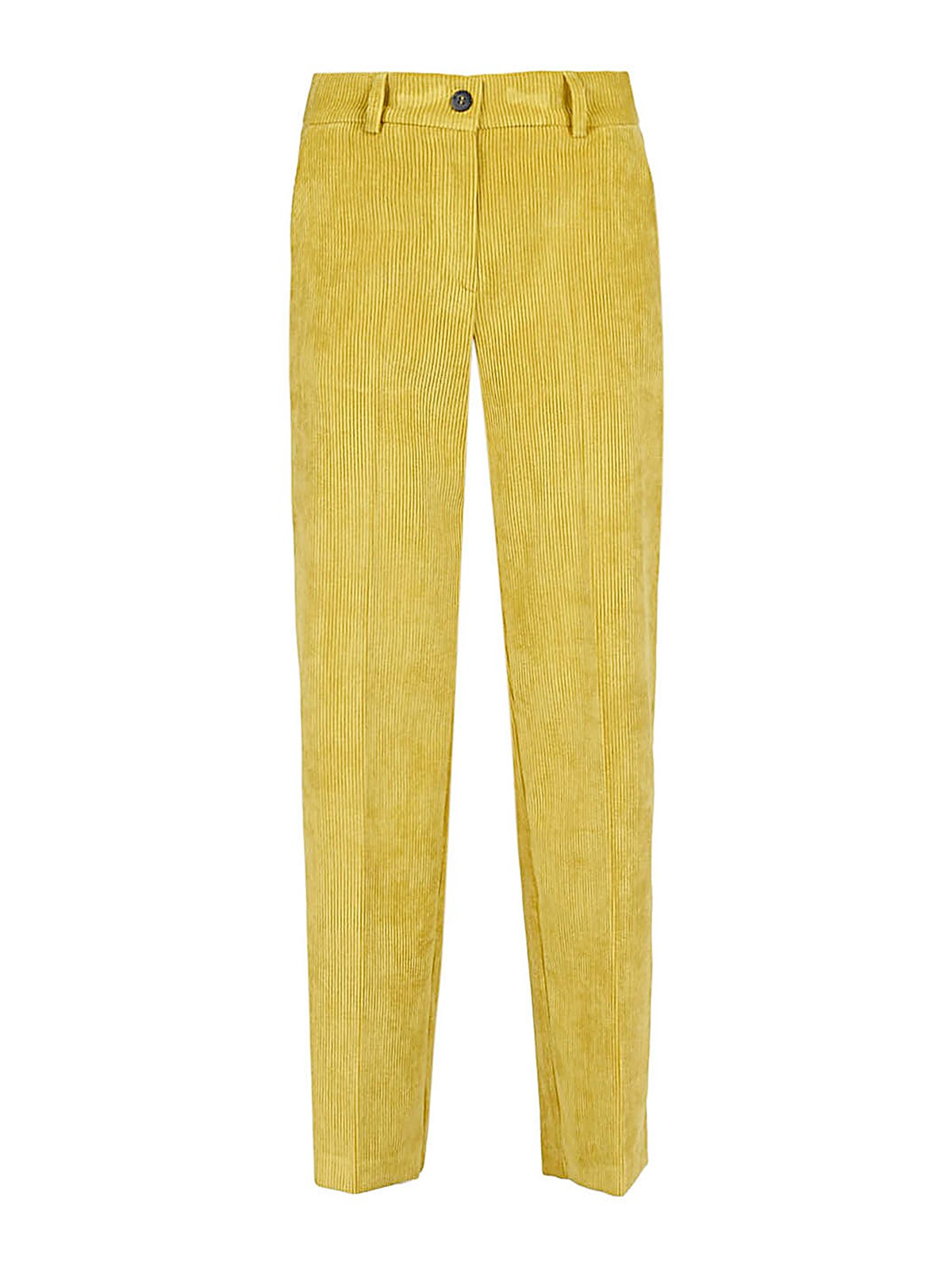 Shop Skill&genes Corduroy Trousers In Yellow