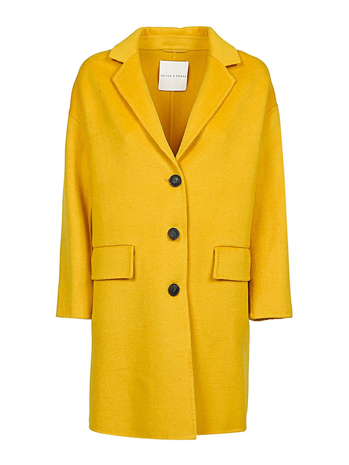 Skill&genes Single-breasted Coat In Yellow