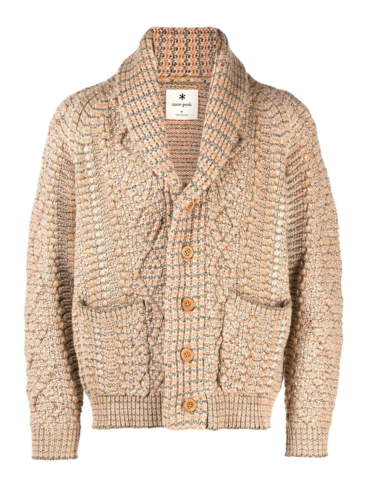 Shop Snow Peak Wool Blend Cardigan In Beis