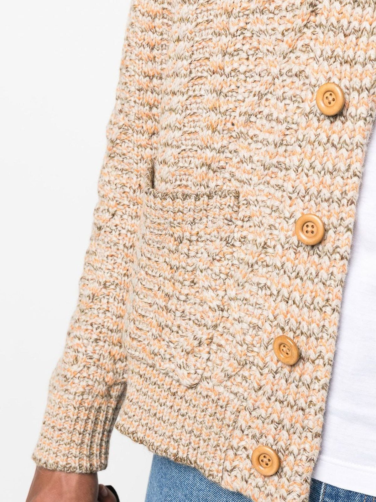 Shop Snow Peak Wool Blend Cardigan In Beis