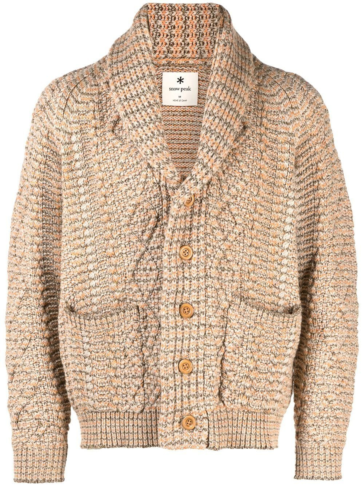 Shop Snow Peak Wool Blend Cardigan In Beis