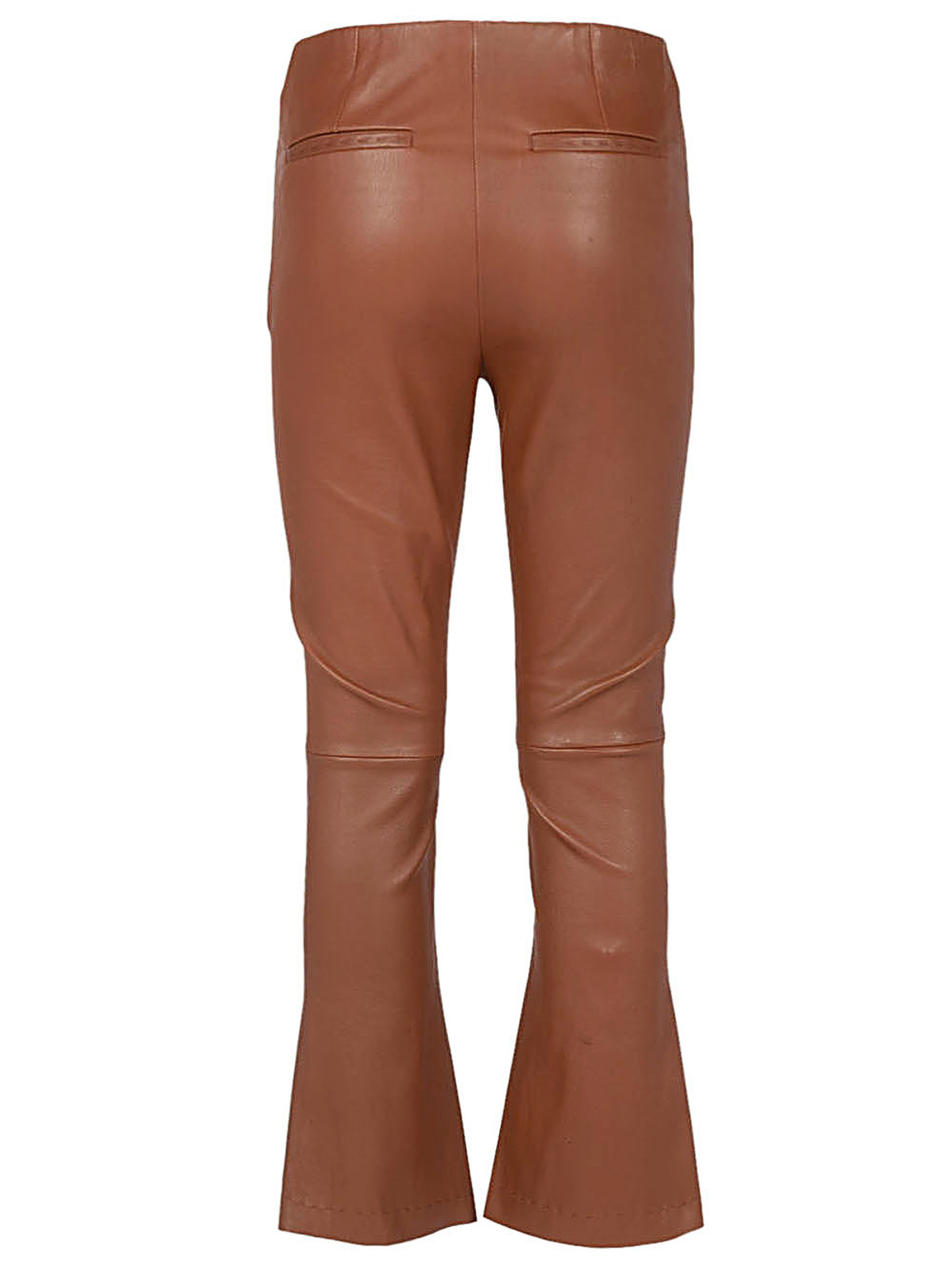 Shop Via Masini 80 Flared Leather Trousers In Red