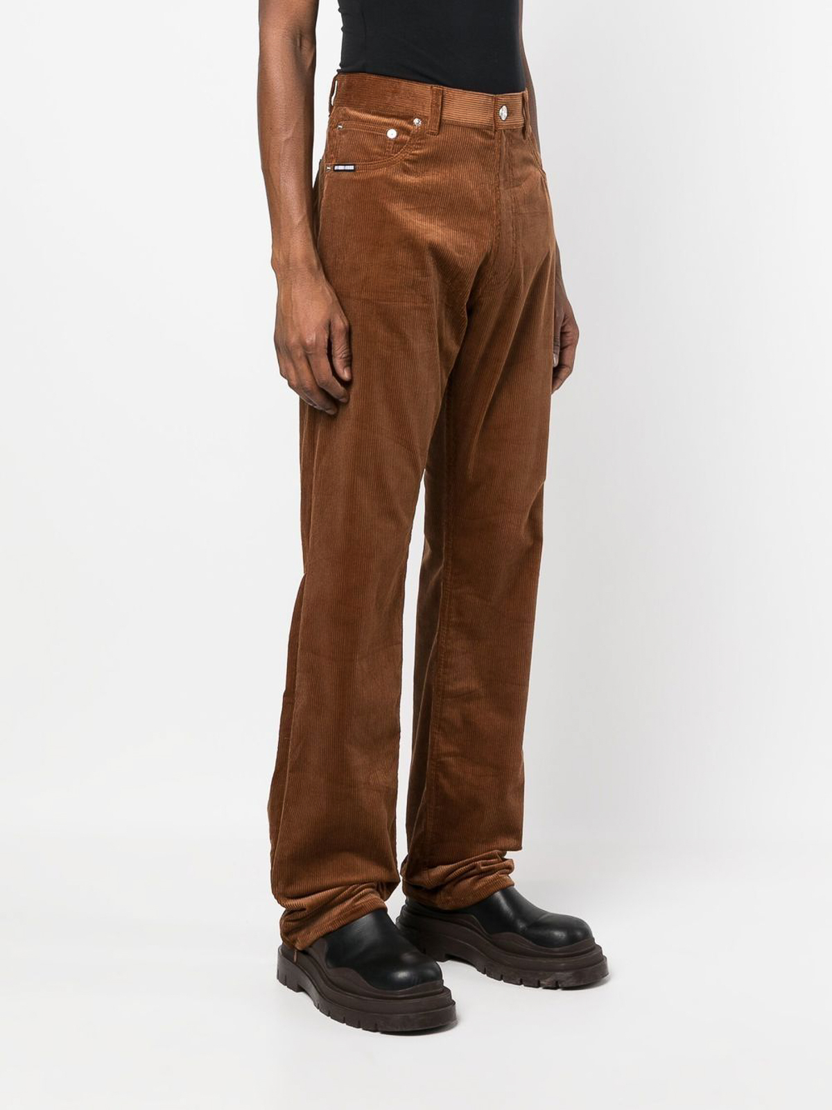 Shop Vtmnts Cordury Trousers In Brown