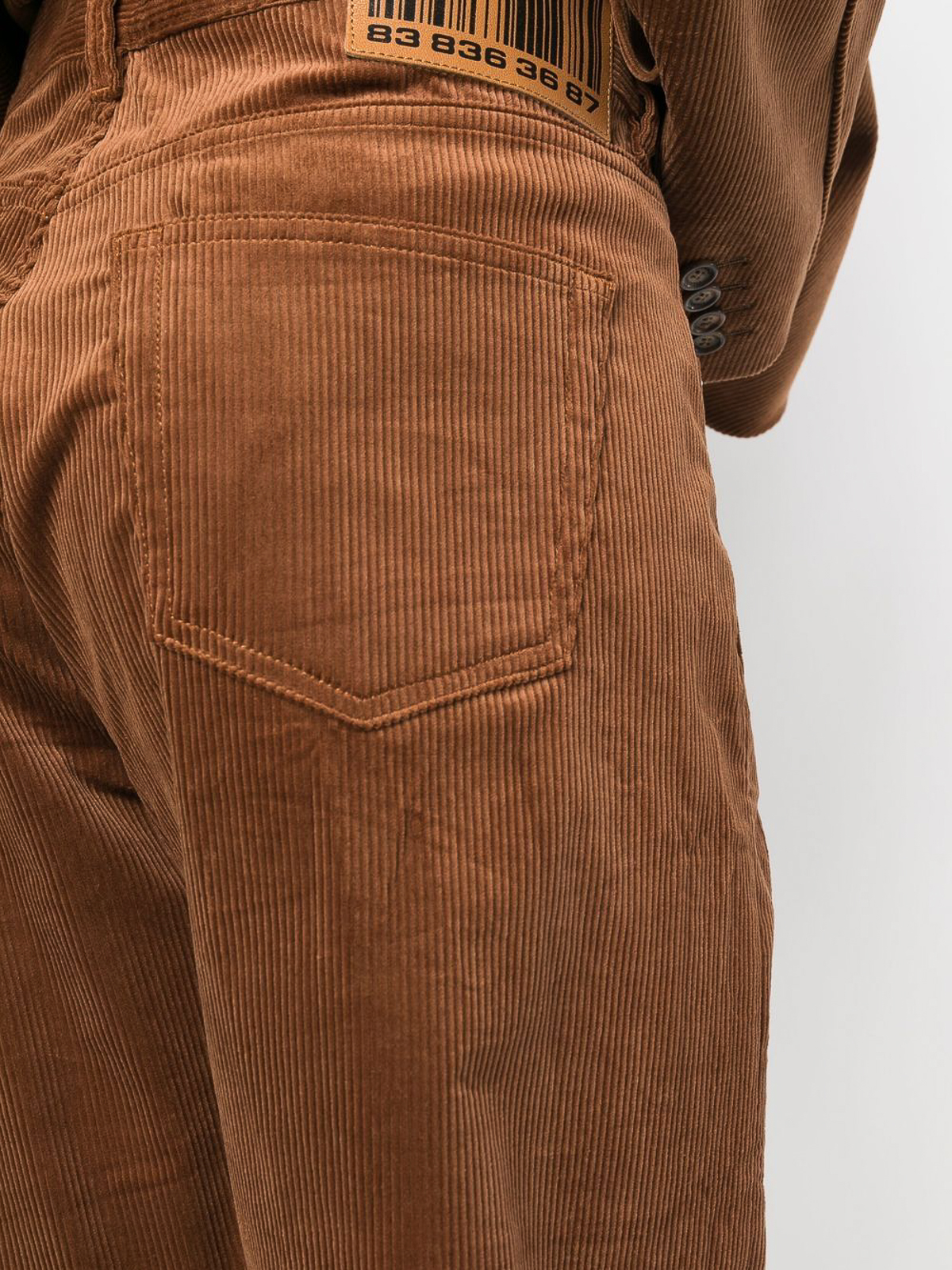 Shop Vtmnts Cordury Trousers In Brown