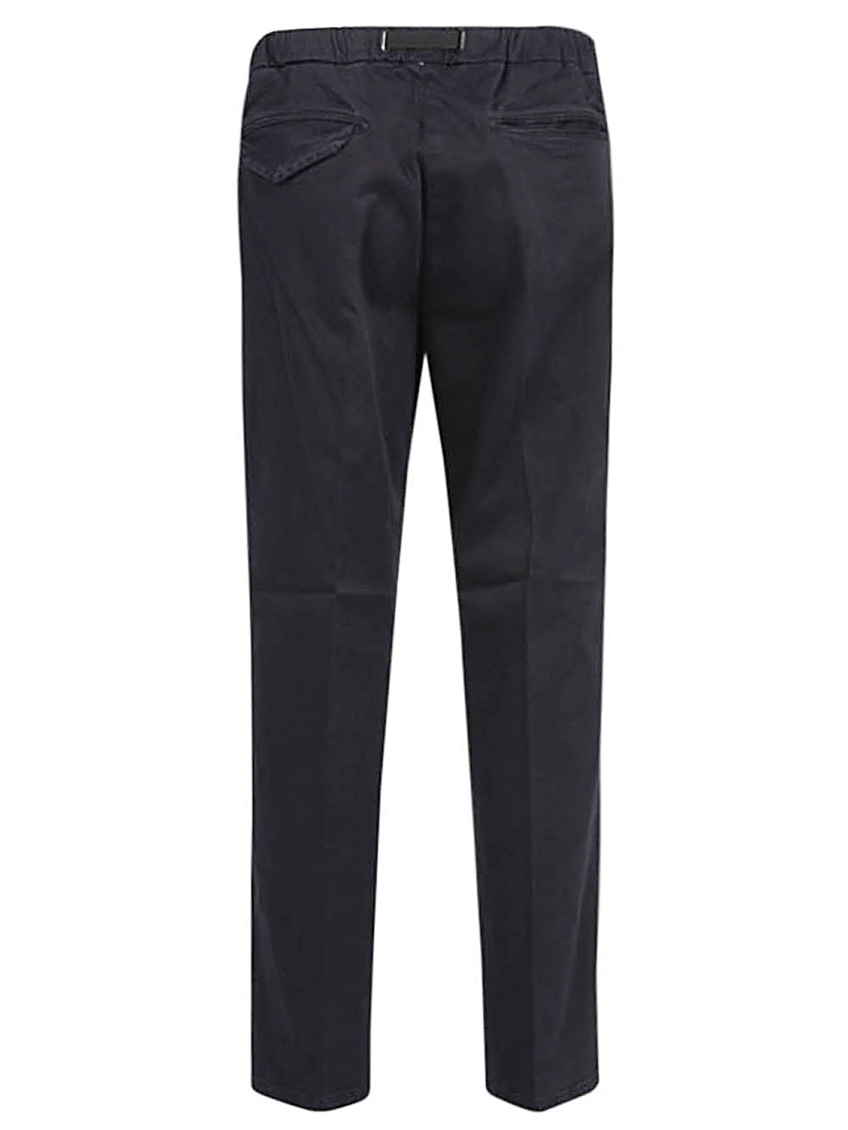 Shop White Sand Cotton Trousers In Black