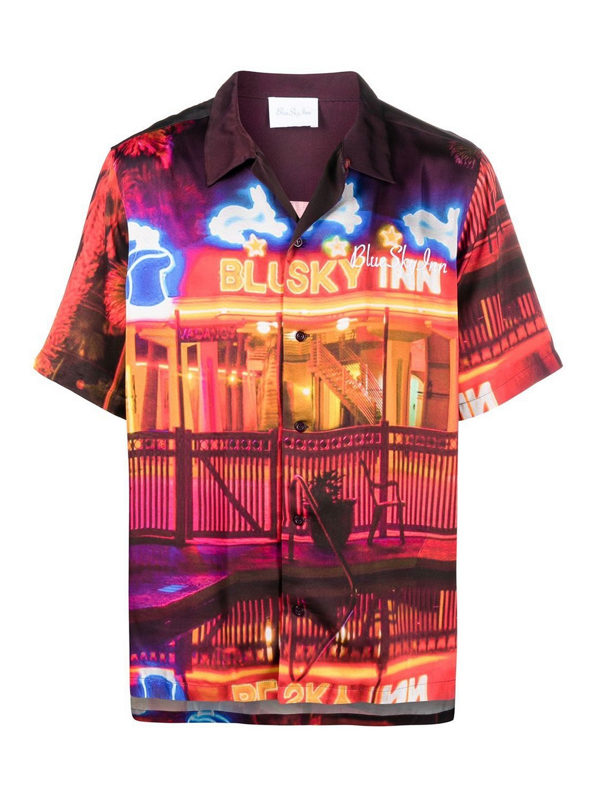 Blue Sky Inn Viscose Printed Shirt In Multicolour