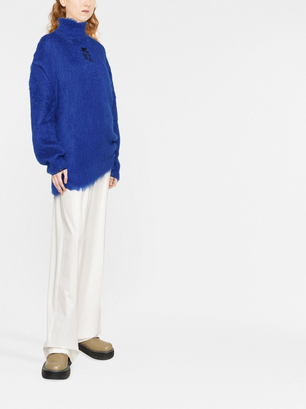 Shop Etro Rowdy Turtleneck Sweater In Blue