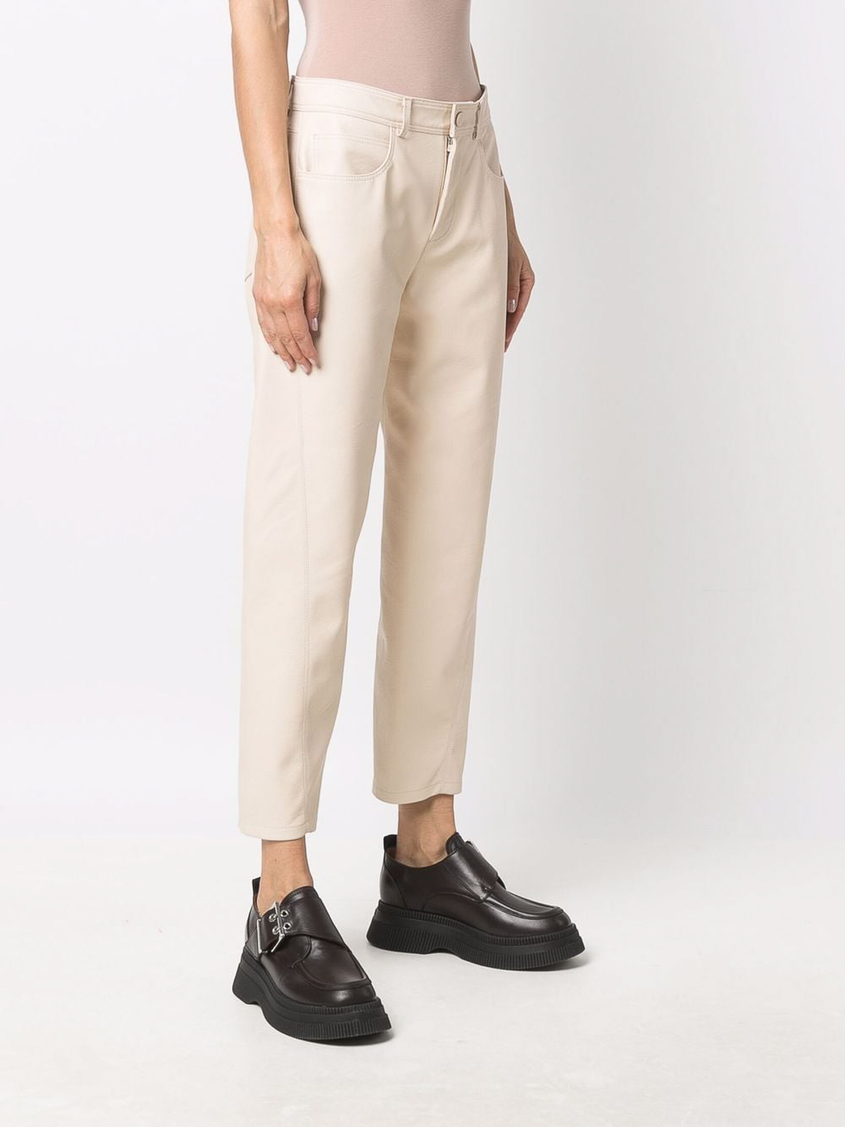 Shop Stella Mccartney Viscose Trousers In Beis