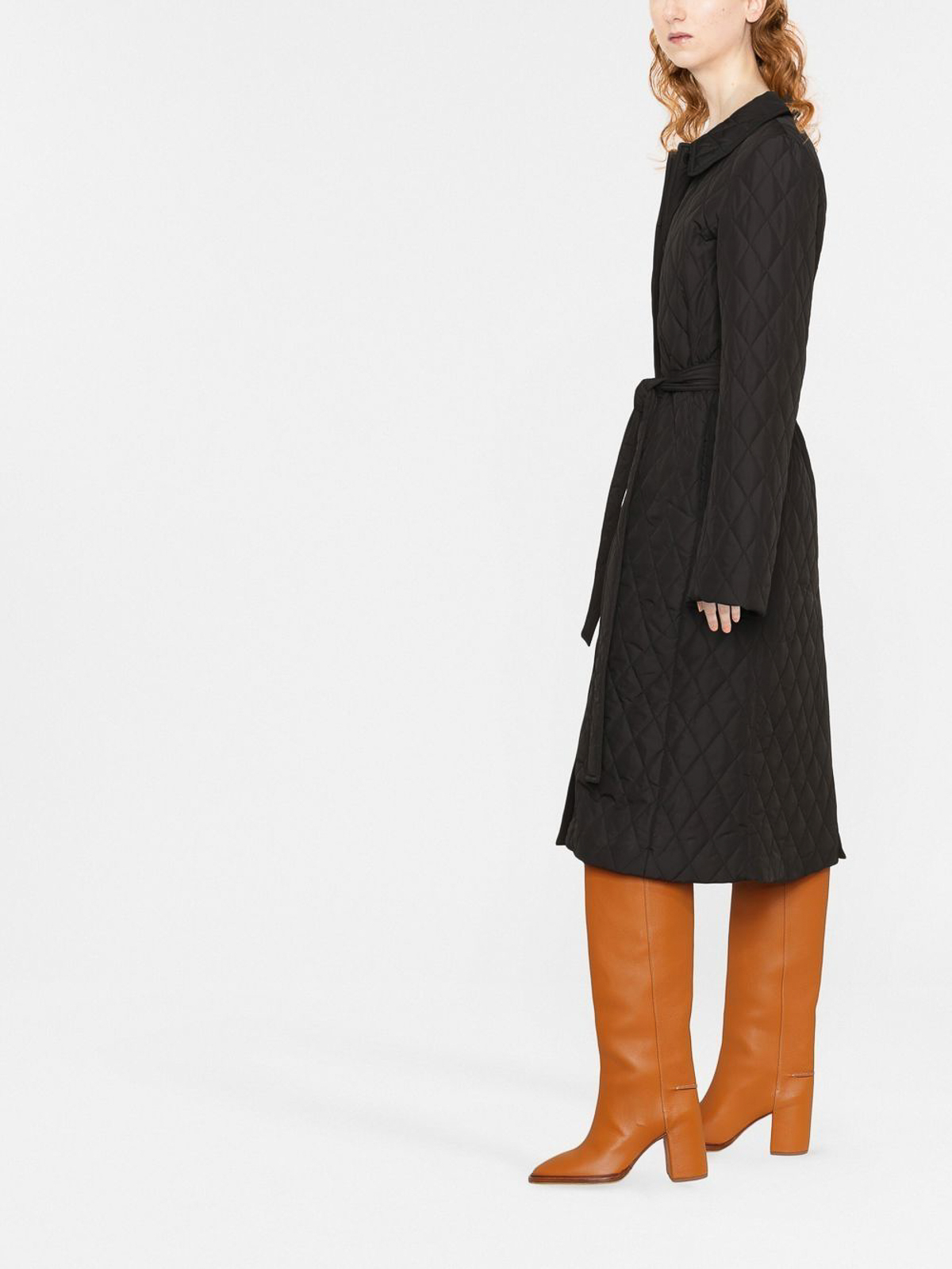 Shop Stella Mccartney Light Quilted Trench Coat In Black