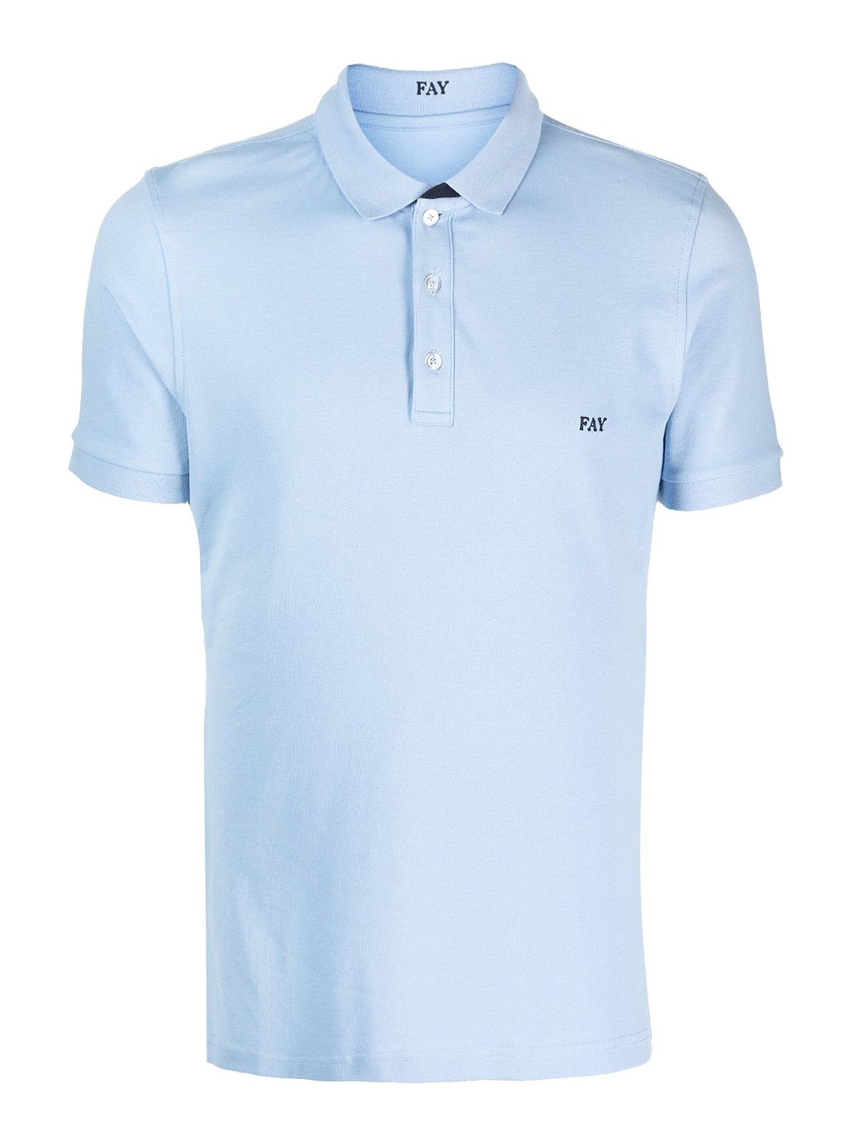 Shop Fay Cotton Polo Shirt In Light Blue