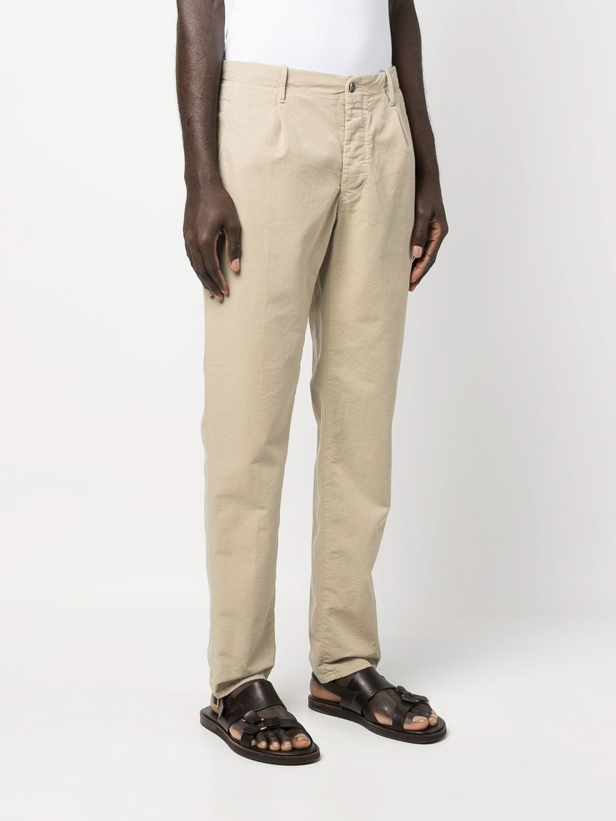 Shop Incotex Casual Pants In Yellow