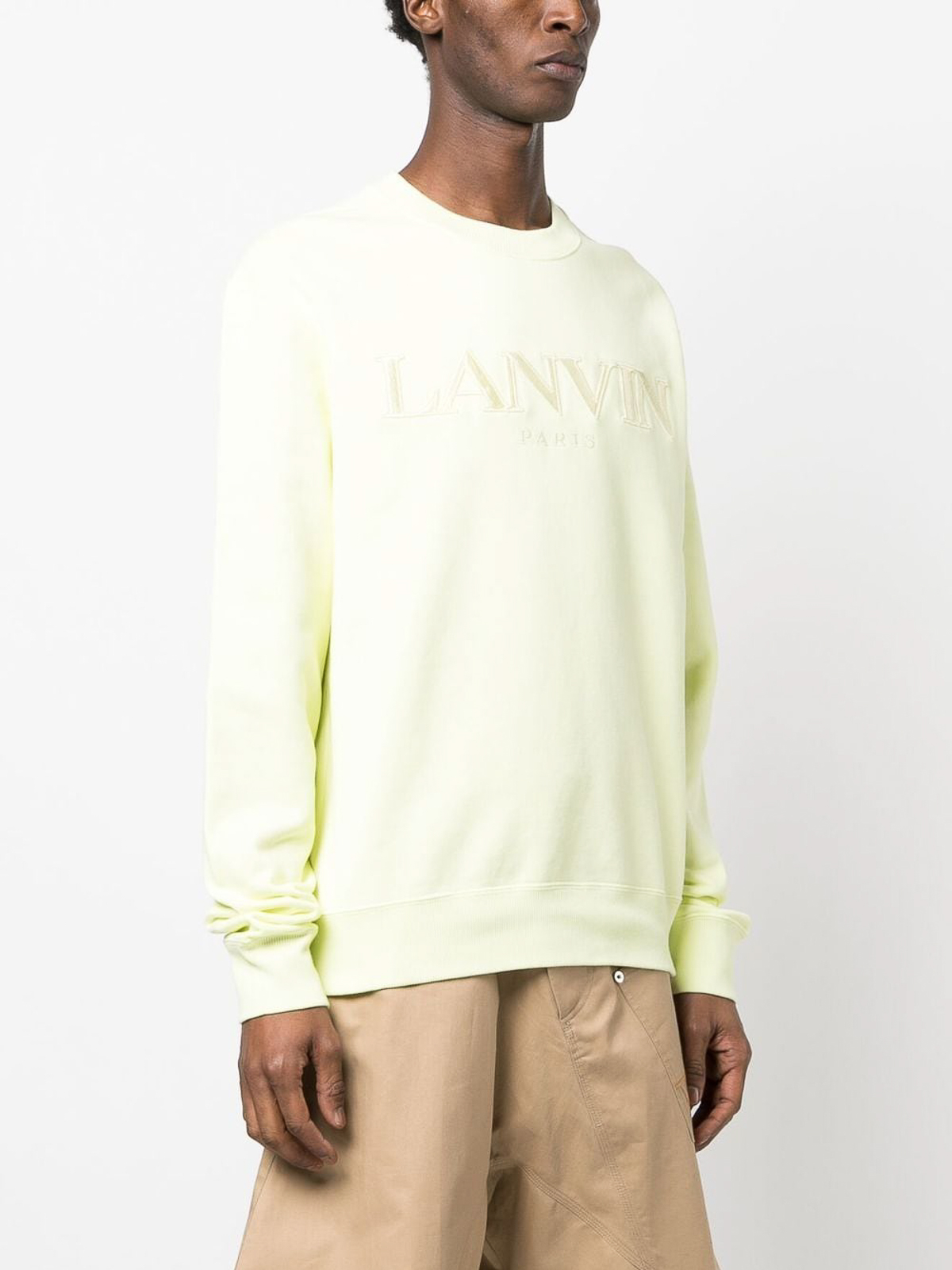 Shop Lanvin Sweatshirt With Logo In Light Yellow
