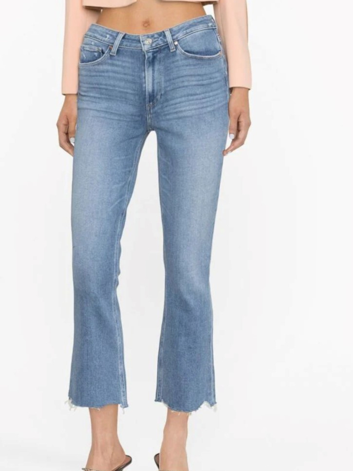 Shop Paige Flared Jeans In Lavado Claro