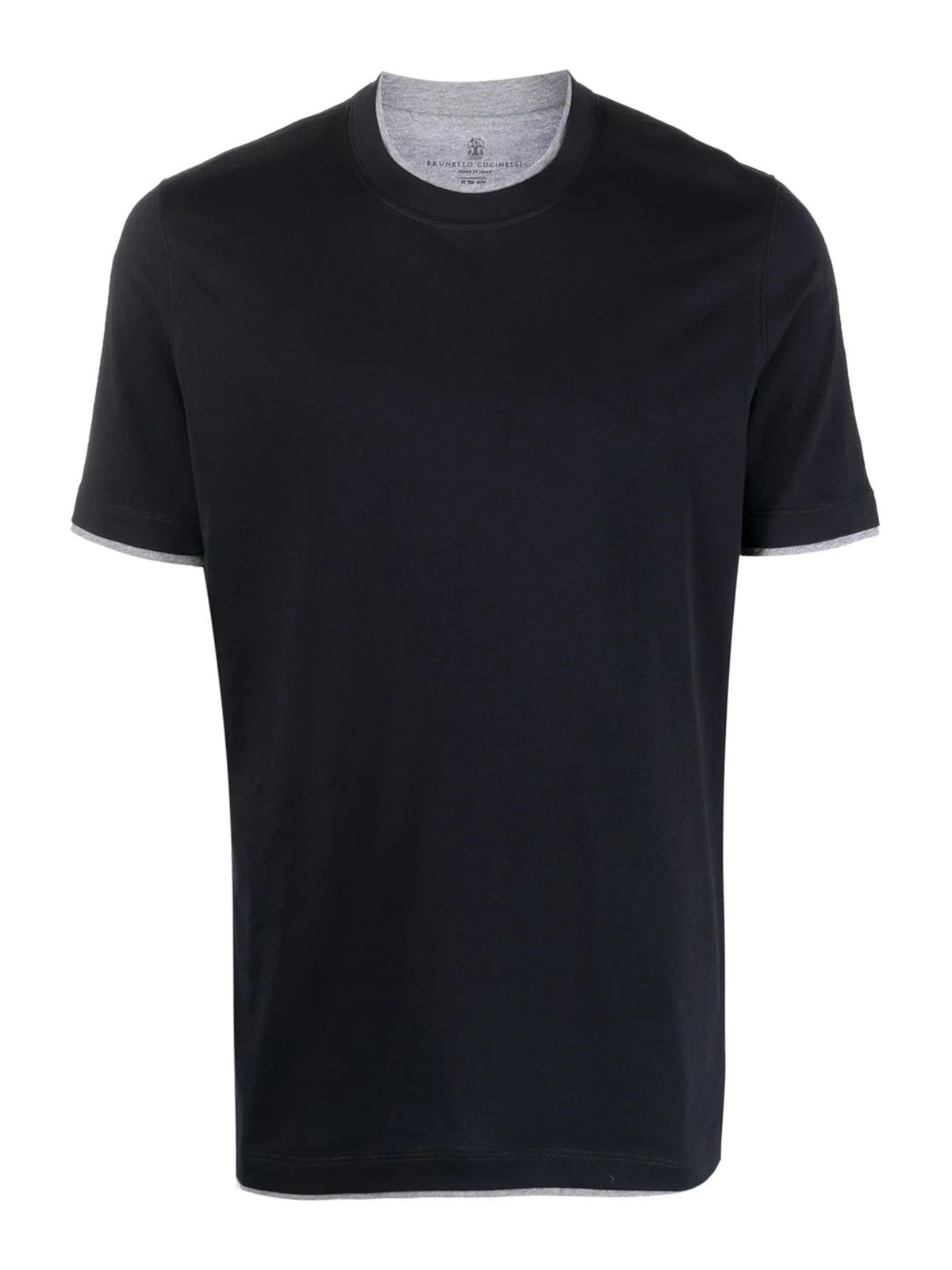 Tシャツ・カットソー BRUNELLO CUCINELLI Men T-shirt Blue 1 MD8217427 CW893 Jersey T-shirt with logo for Man in Blue | Brunello Cucinelli