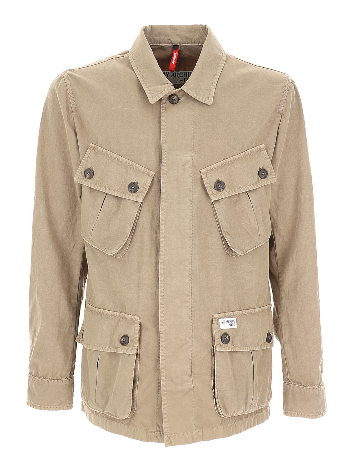 Shop Fay Linen Jacket In Beis