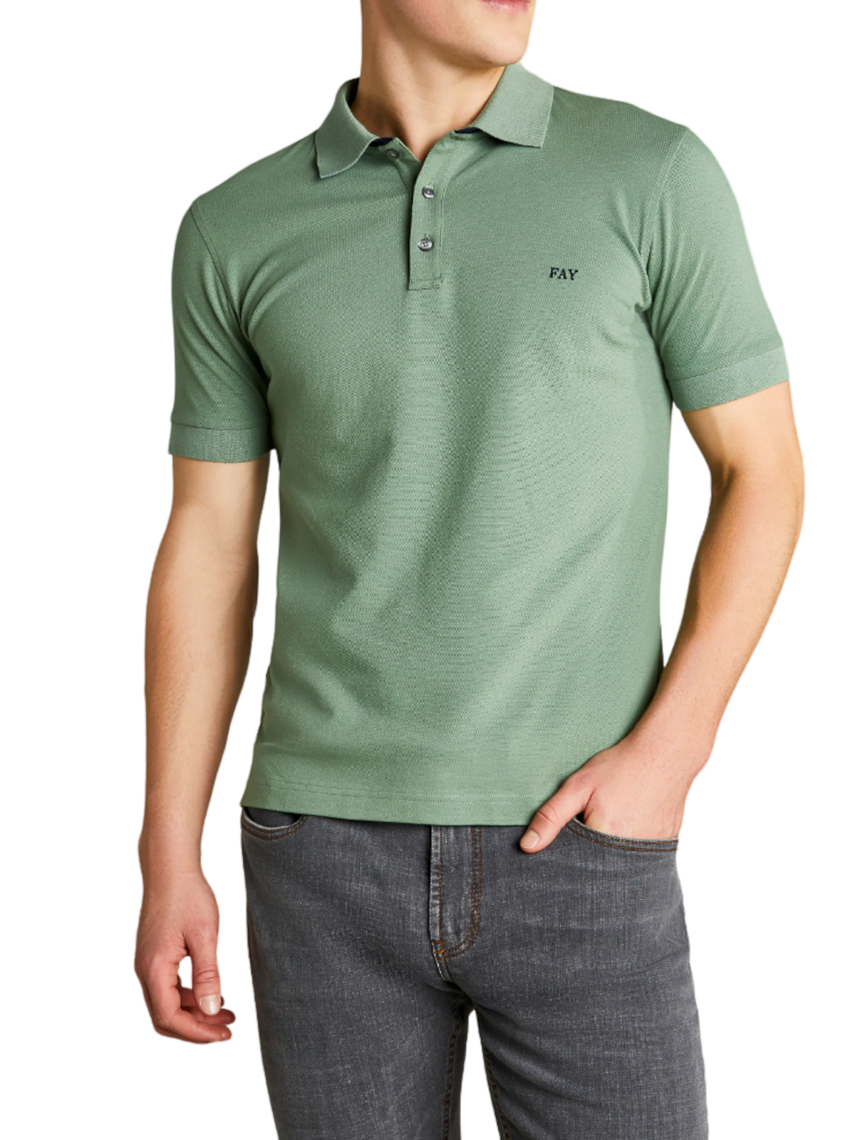 Shop Fay Short-sleeved Polo Shirt In Green