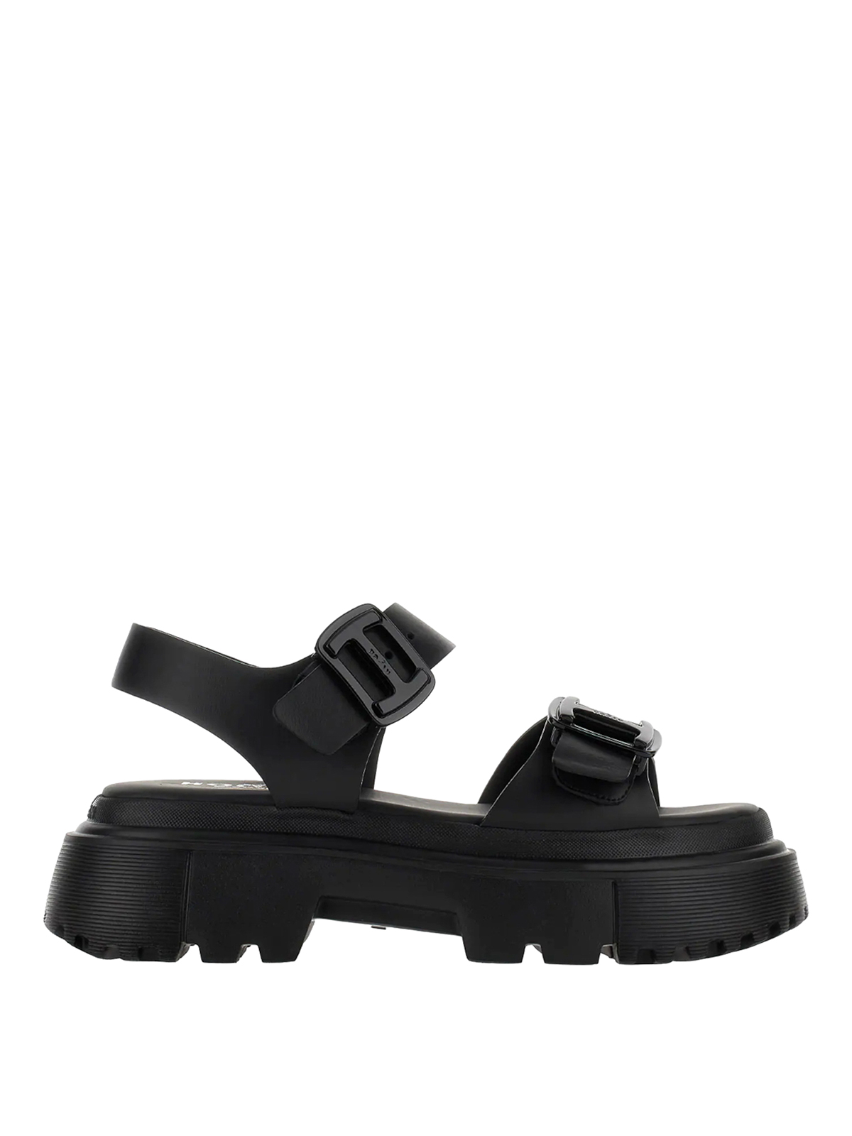 Hogan H644 - Sandal With Two Buckles In Black