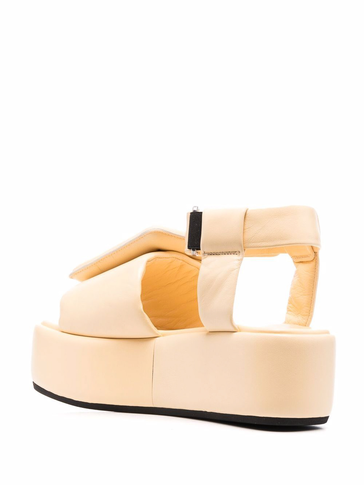 Shop Boyy Puffy Platform Leather Sandals In Crema