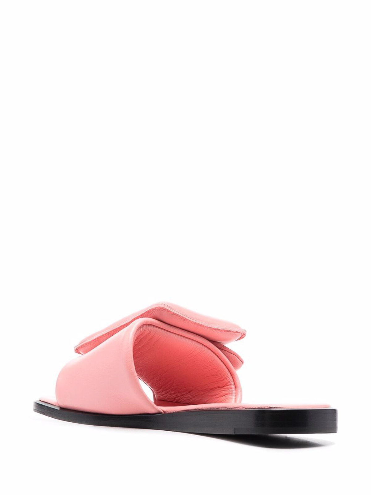 Shop Boyy Puffy Leather Sandals In Color Carne Y Neutral