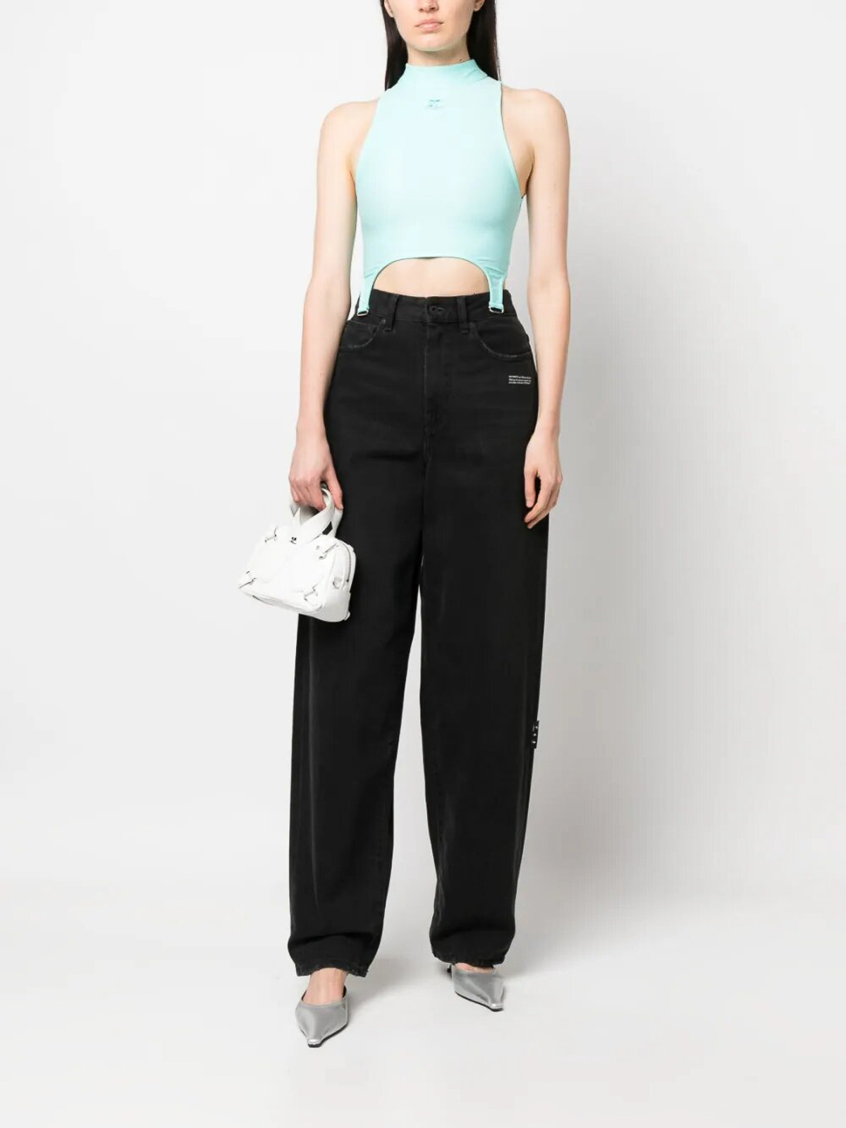 Courreges Tank top - Light Blue - Women | 123JTO134PA00437017