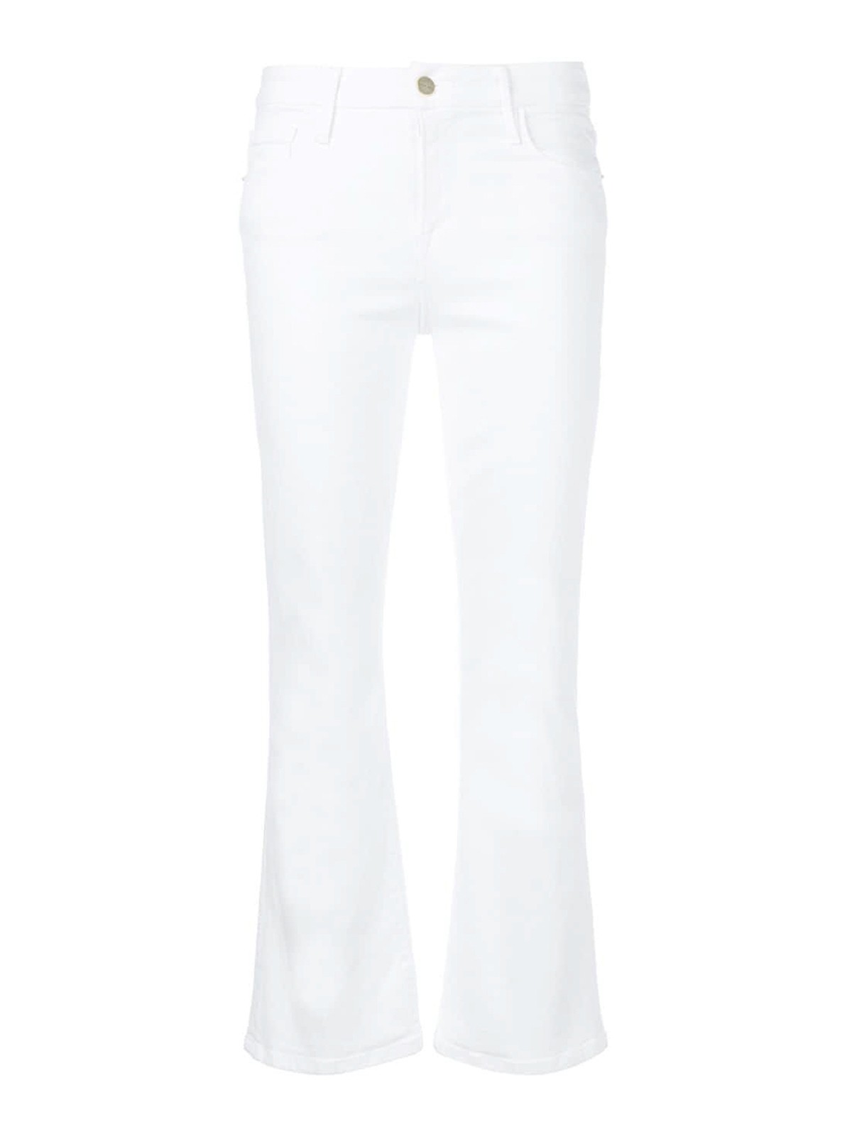 Shop Frame Jeans Le Crop Mini Boot In Blanco