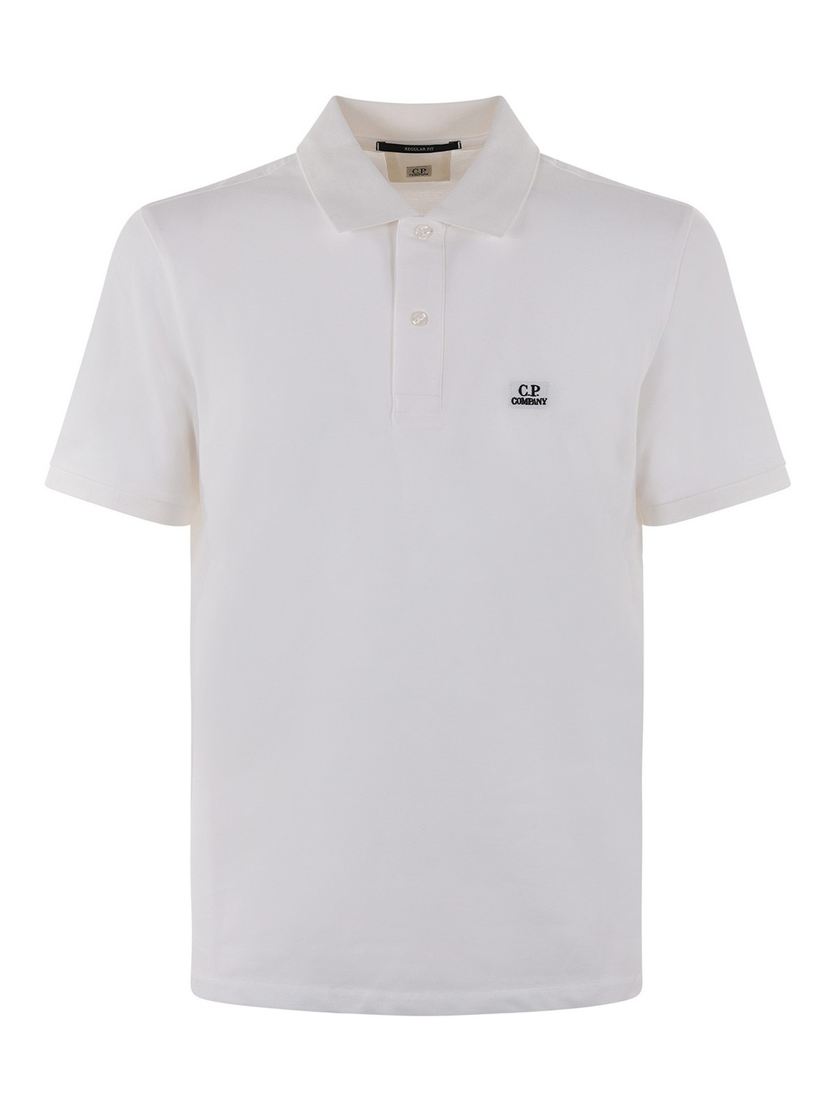 Shop C.p. Company Polo Shirt  In Cotton Piqu In White