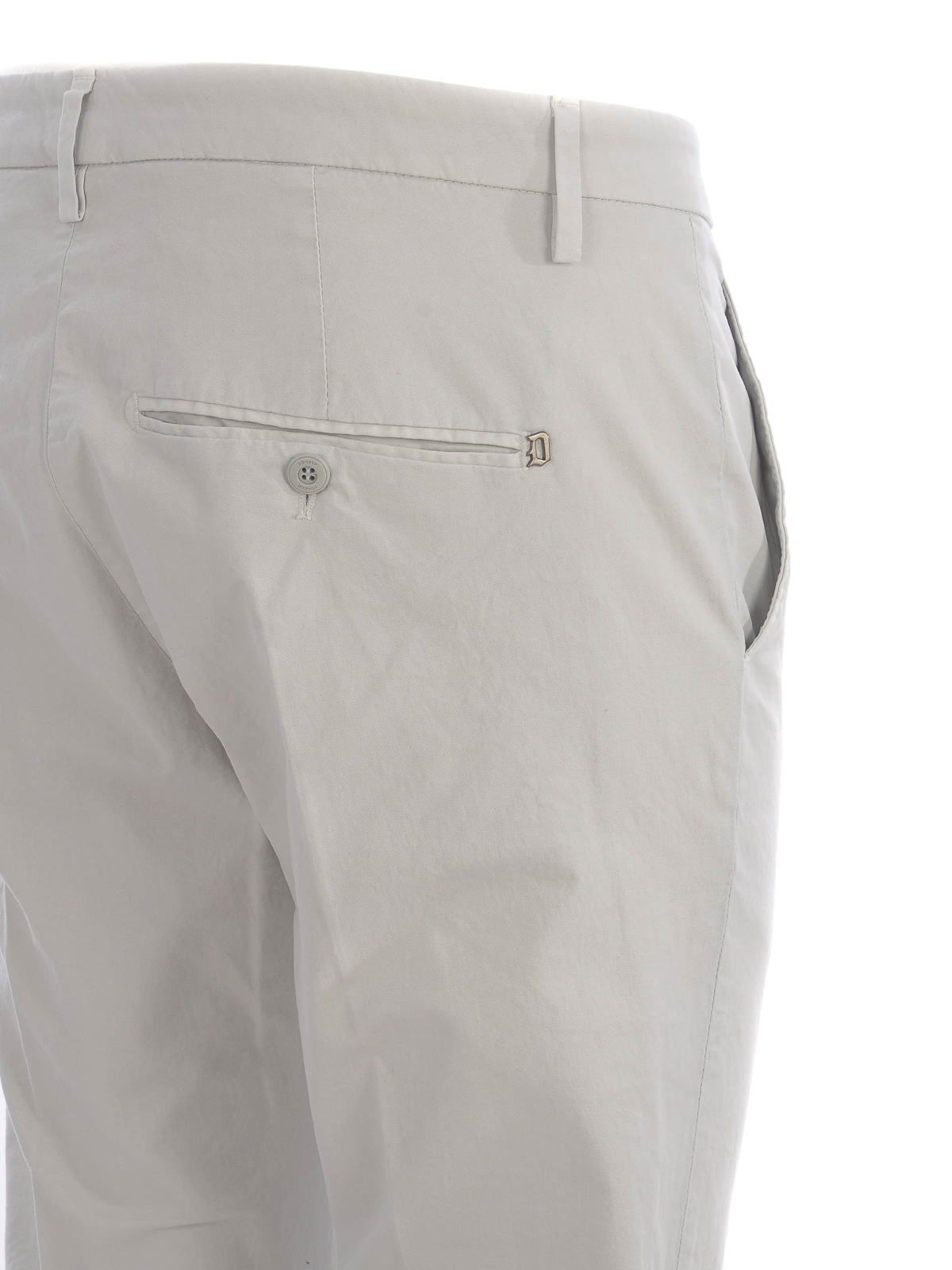 Shop Dondup Trousers   Slim In Cotton In White