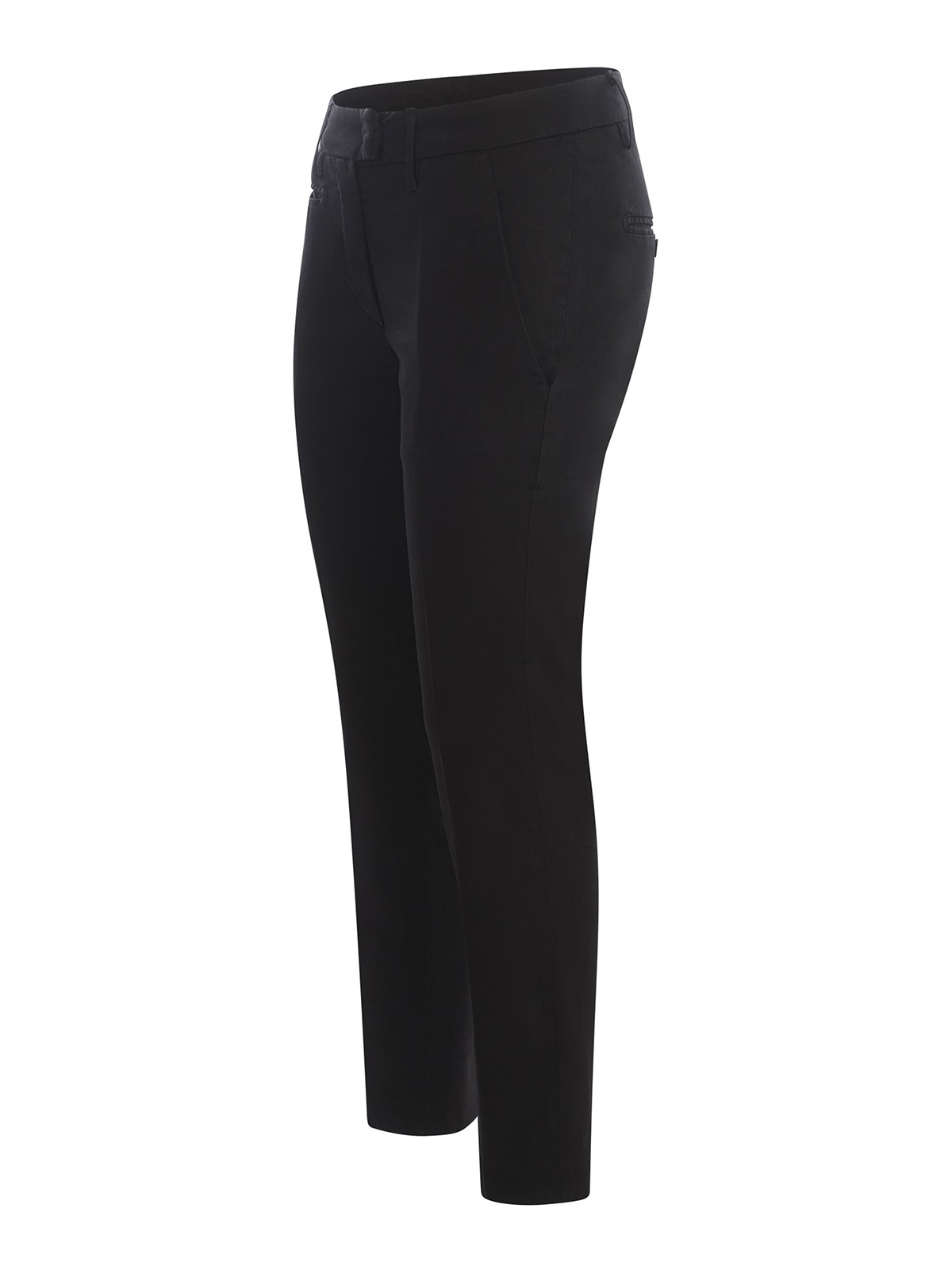 Shop Dondup Trousers   In Stretch Cotton In Black