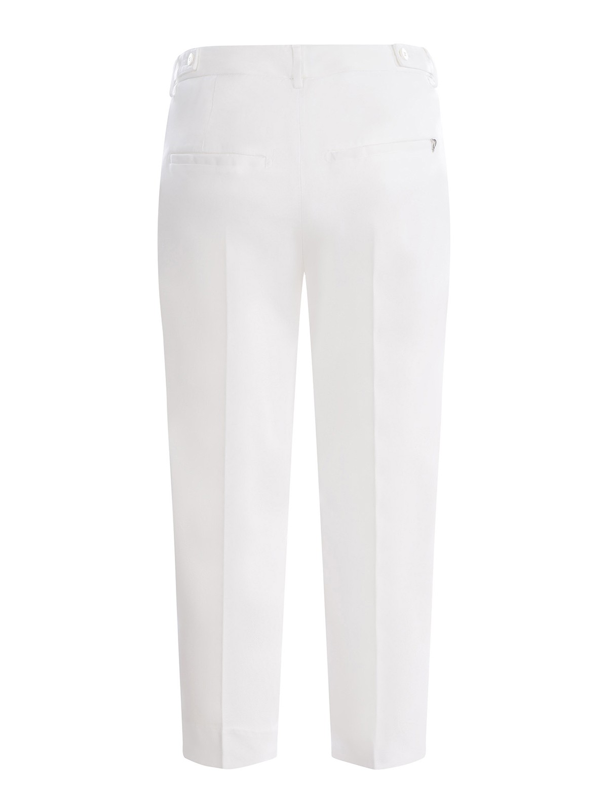 Shop Dondup Trousers   In Stretch Cotton In White