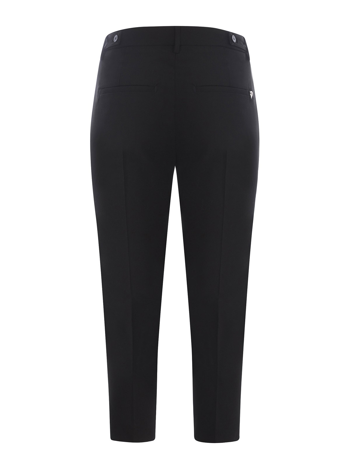 Shop Dondup Trousers   In Stretch Wool In Black