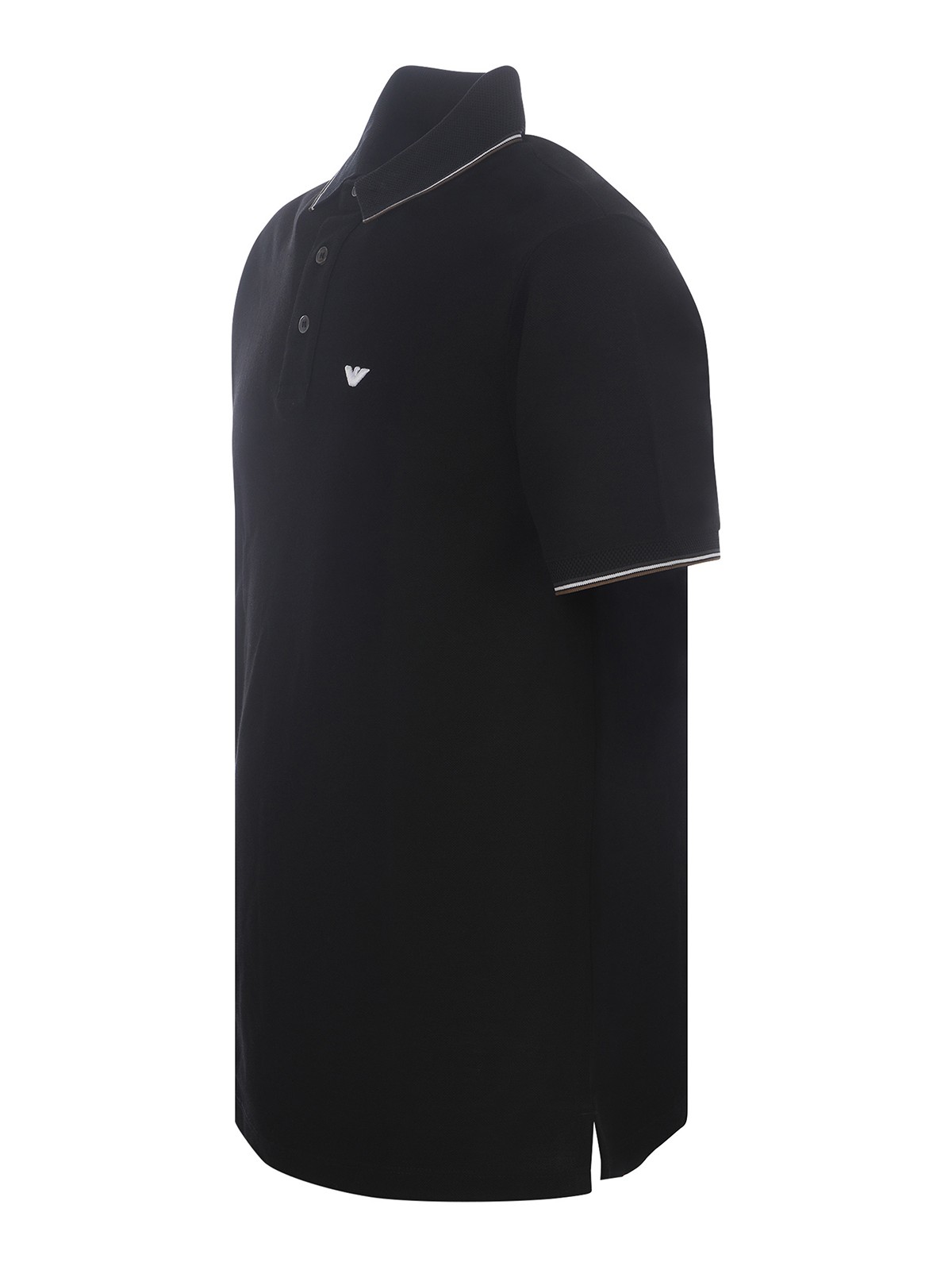 Shop Emporio Armani Polo Shirt  In Cotton Piqu In Black