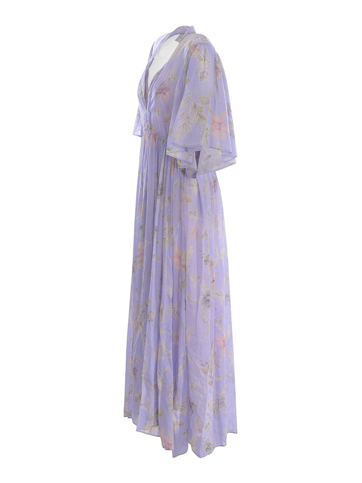 Shop Forte Forte Dress   In Cotton And Silk Voile In Light Purple
