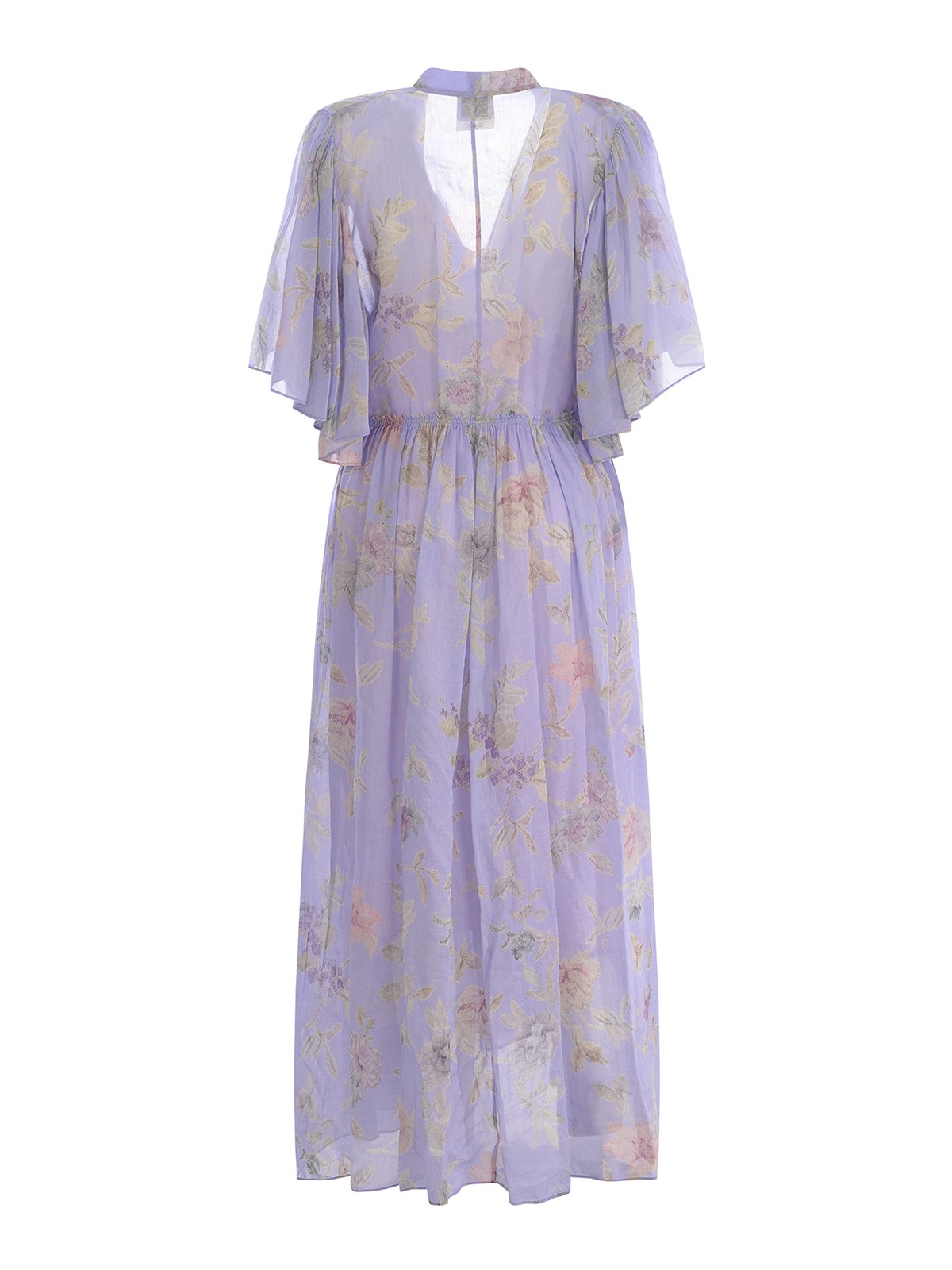 Shop Forte Forte Dress   In Cotton And Silk Voile In Light Purple