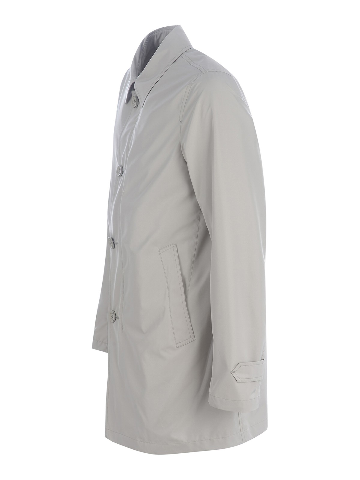 Shop Herno Raincoat  In Nylon In Light Grey