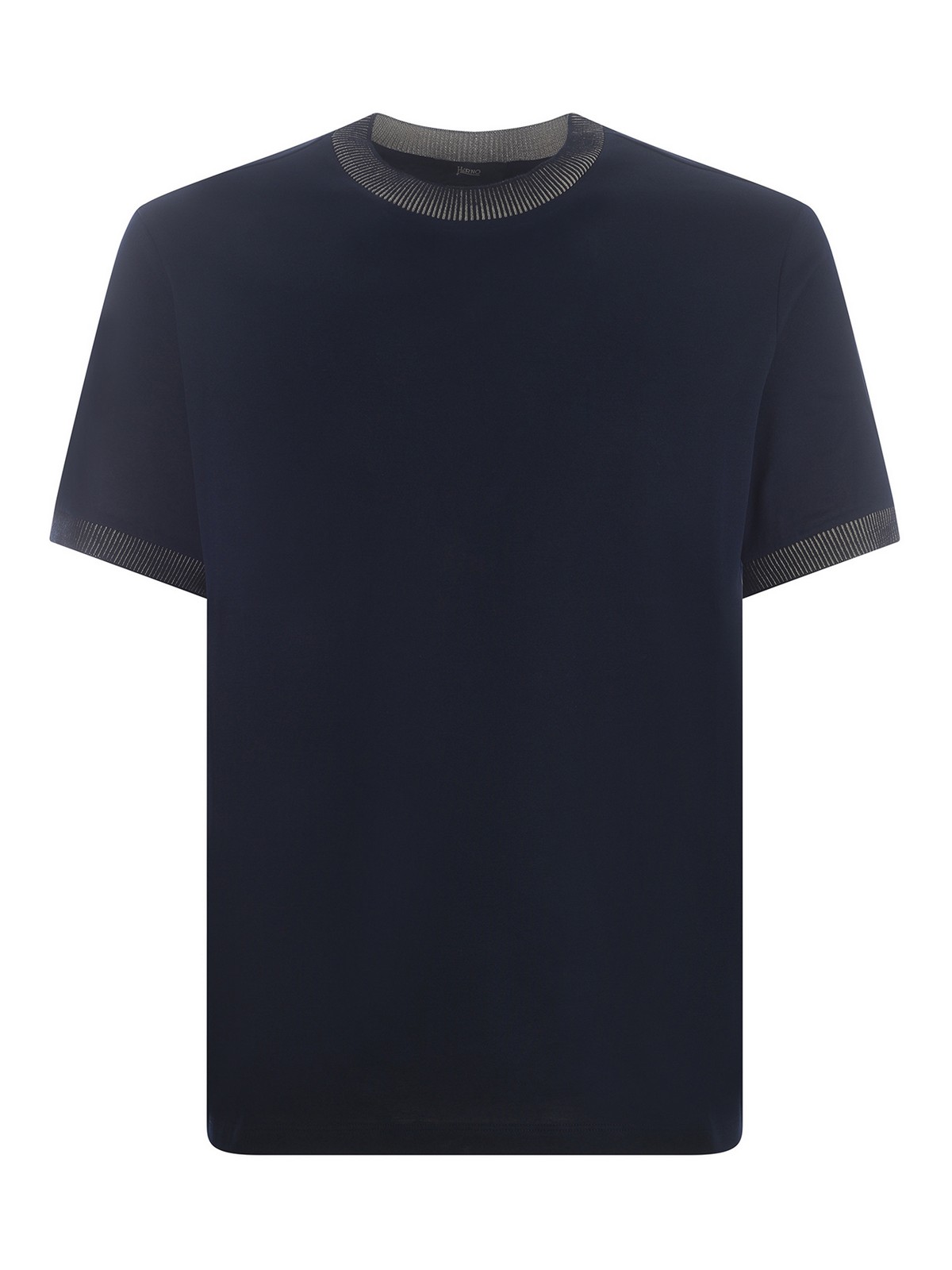Shop Herno T-sirt Erno   In Cotton Jersey In Blue