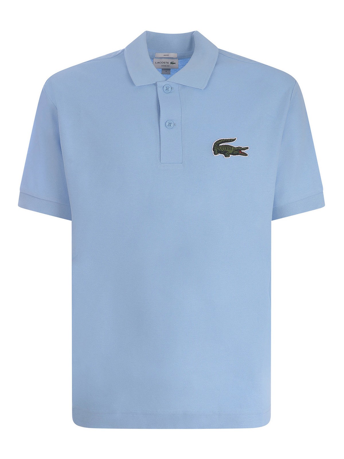 Shop Lacoste Polo Shirt  In Cotton Piqu In Light Blue