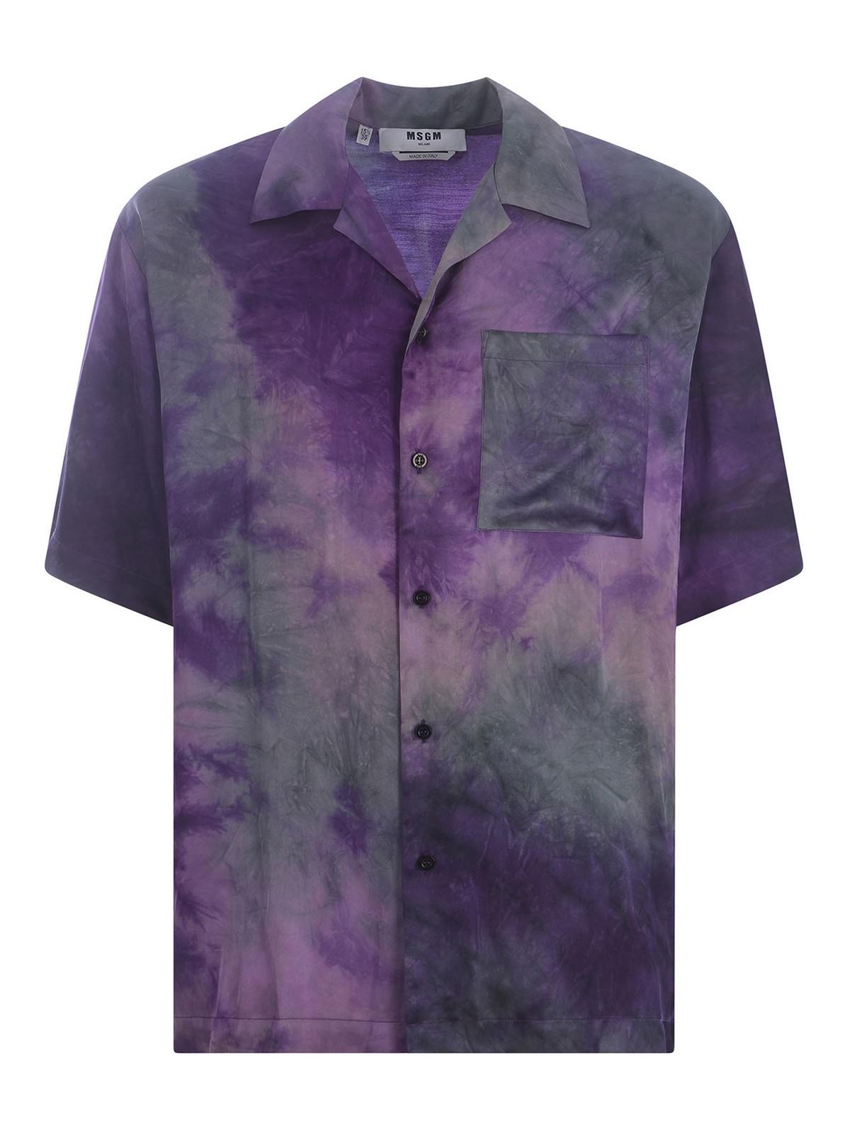 Shop Msgm Shirt  In Fluid Viscose In Purple