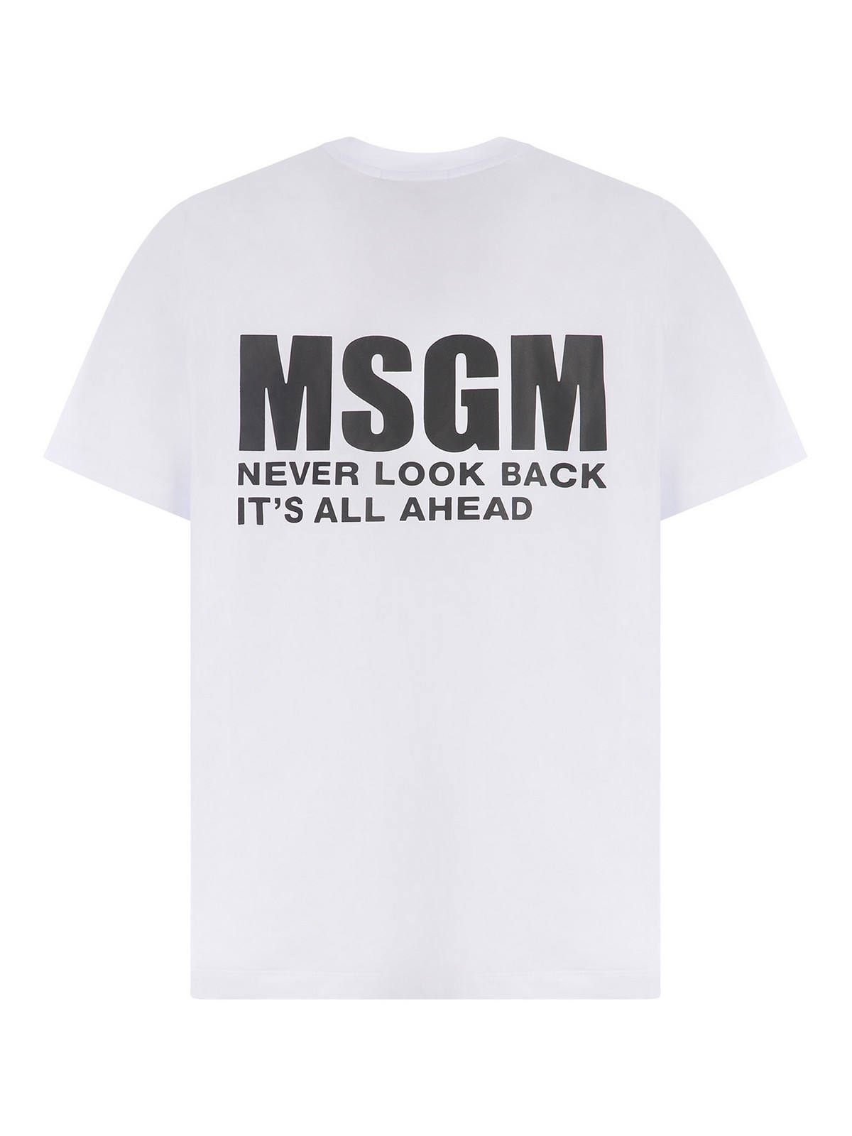 Shop Msgm T-shirt  In Cotton Available Store Pompei In White
