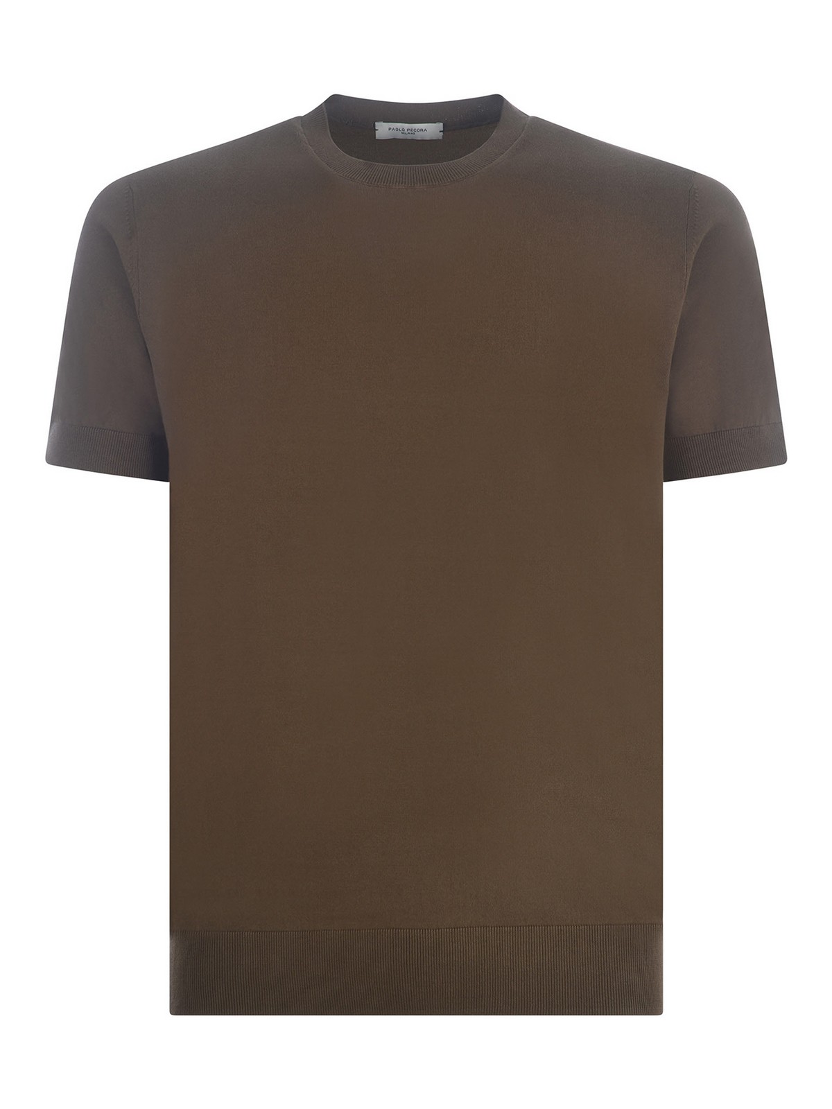 Shop Paolo Pecora T-shirt  In Cotton In Brown