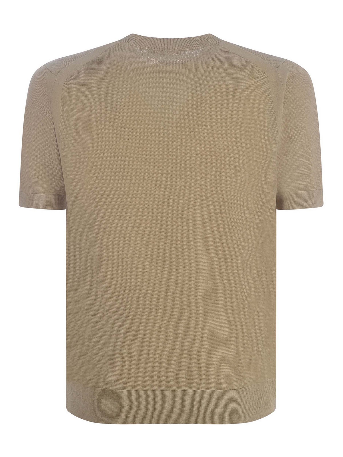 Shop Paolo Pecora Sweater  In Cotton Thread In Light Brown