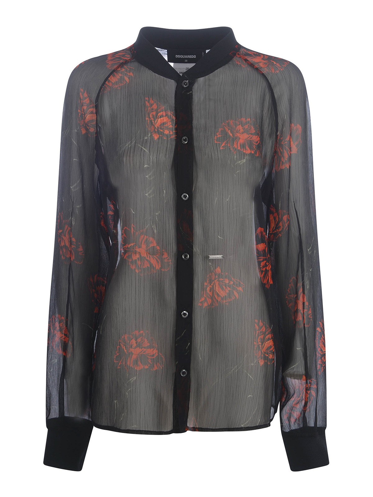 Shop Dsquared2 Camisa - Flowers In Negro