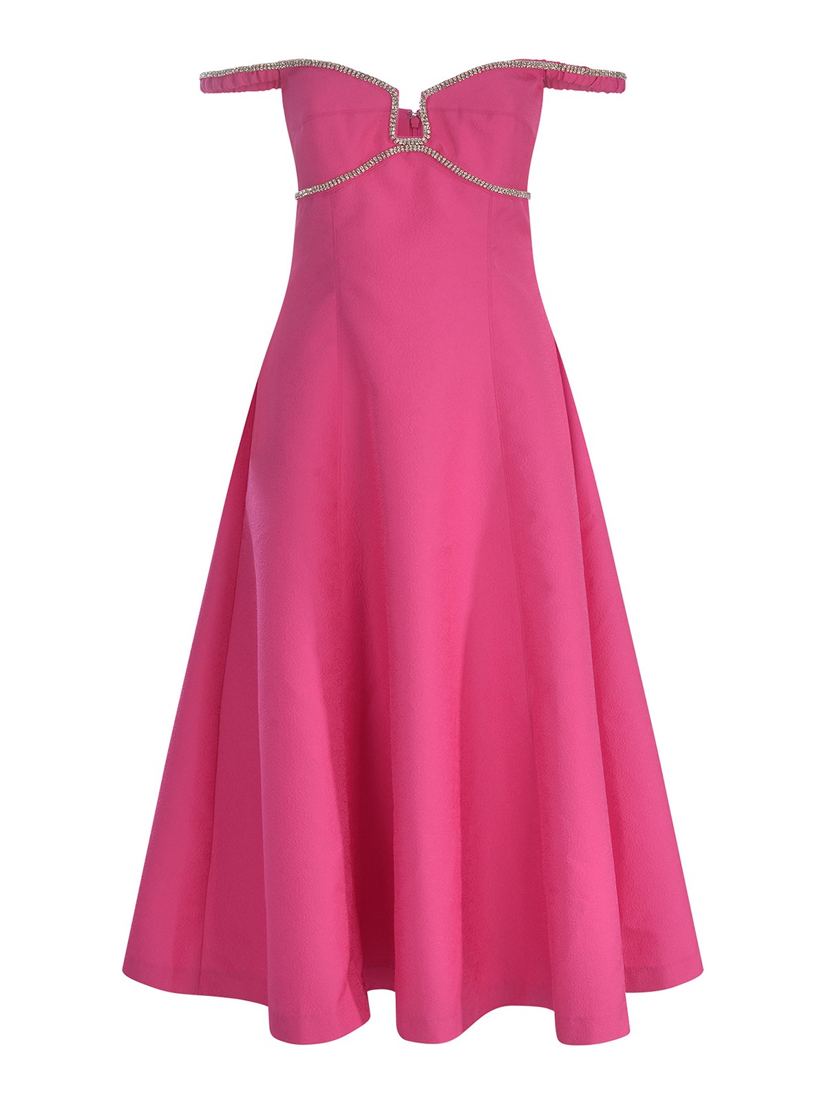 Self Portrait Midi dress self-portrait with rhinestones|006MPPINK