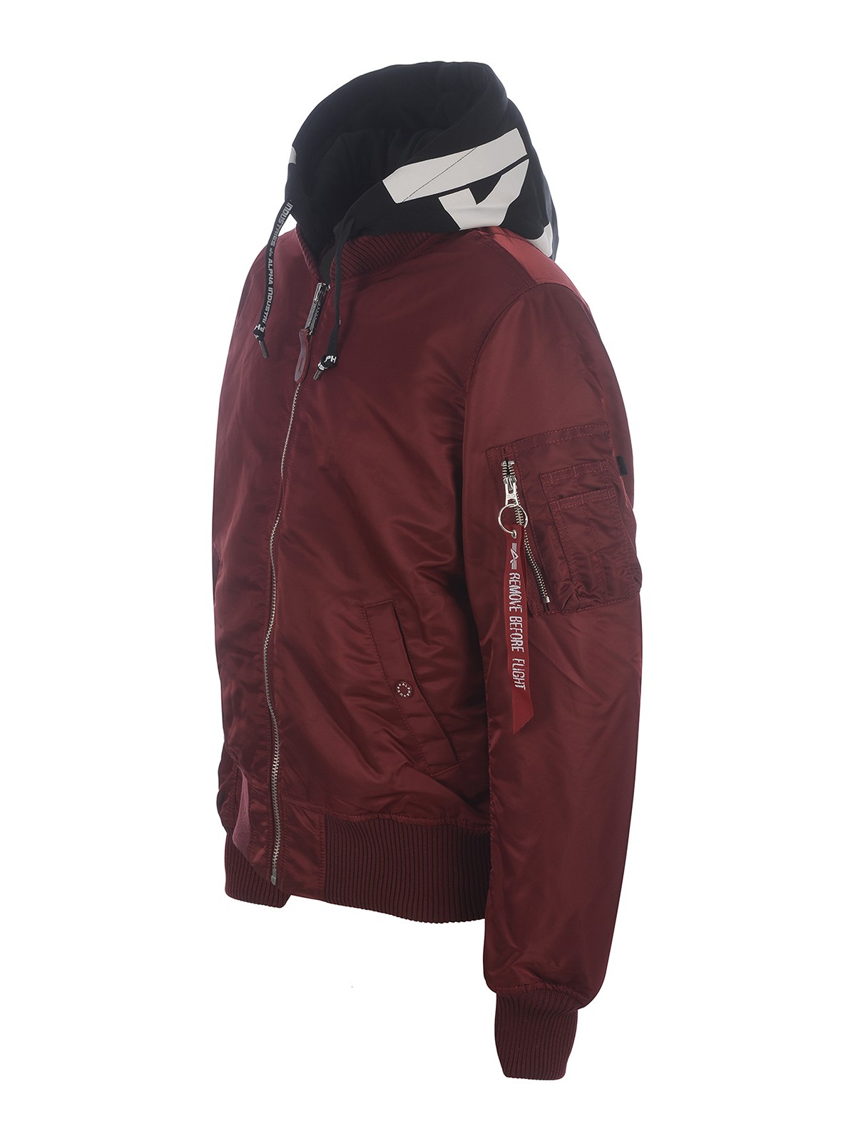 Shop Alpha Industries Bomber Jacket  In Nylon In Dark Red