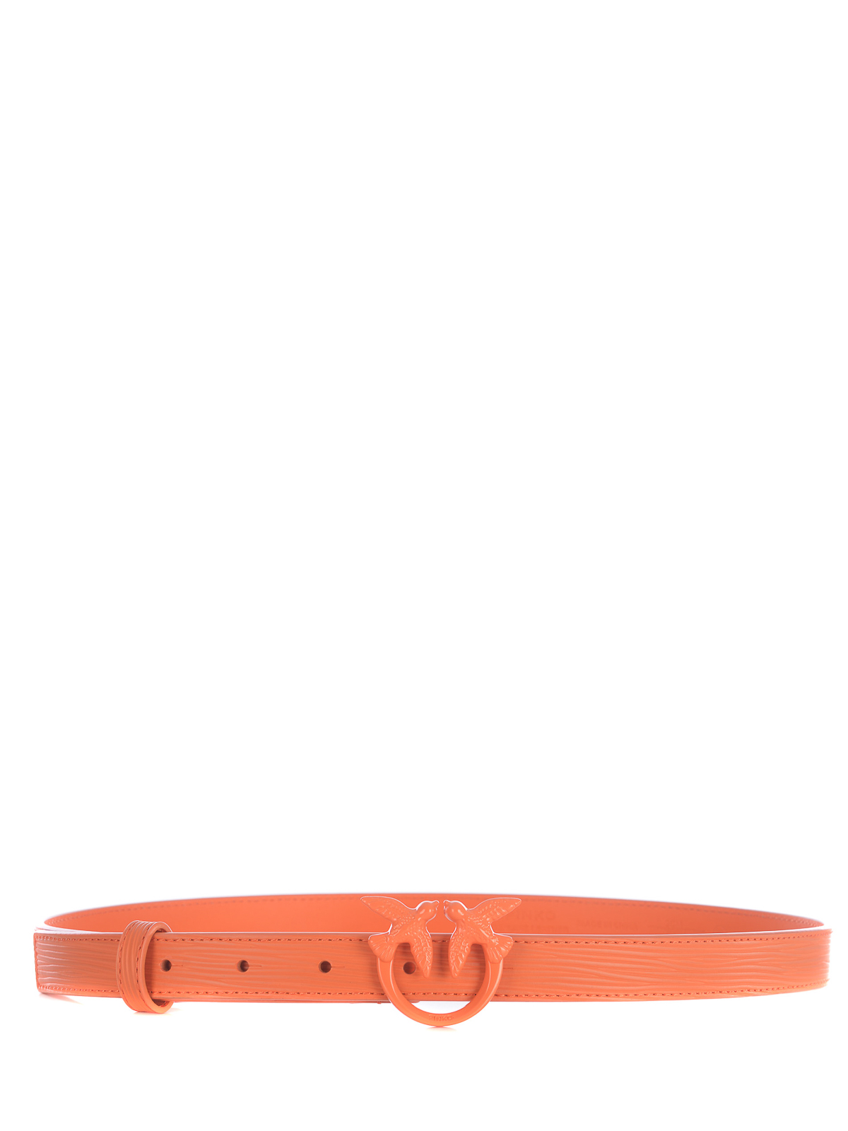 Shop Pinko Belt Love Berry In Leather In Orange