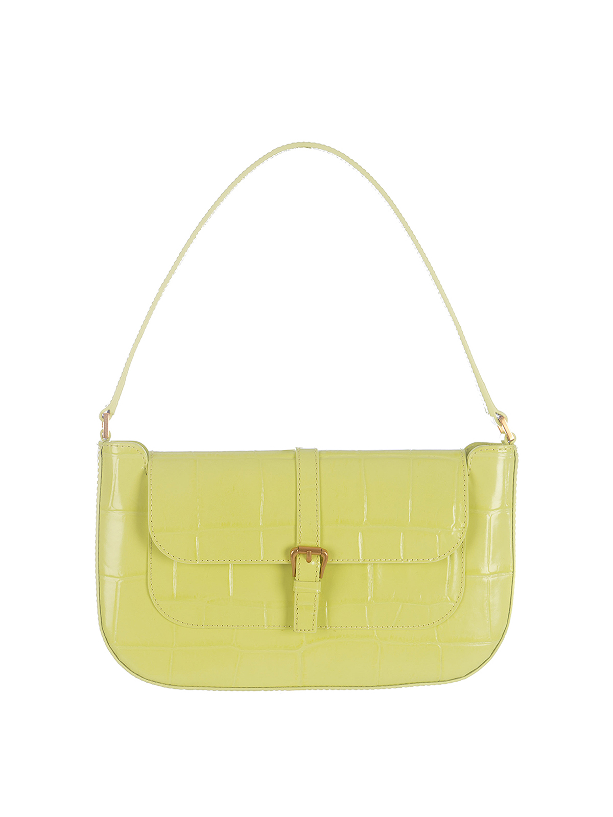 Shop By Far Shoulder Bag   In Crocodile Leather In Yellow