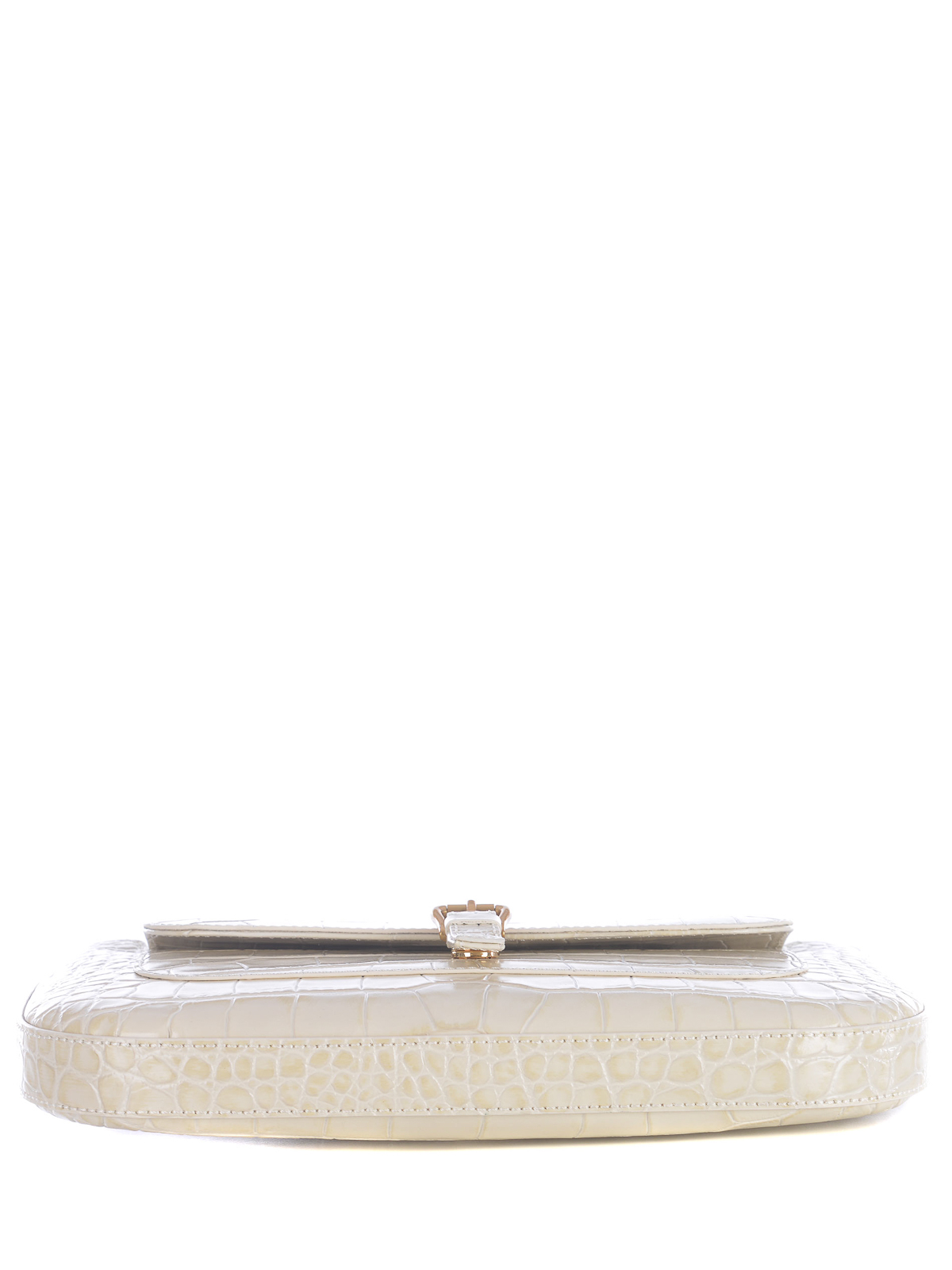 Shop By Far Shoulder Bag   In Crocodile Leather In White