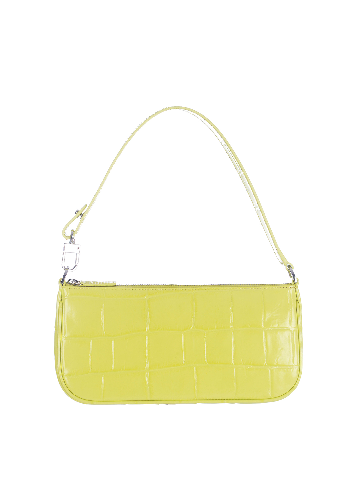 By Far Shoulder Bag   In Maxi Croco In Yellow